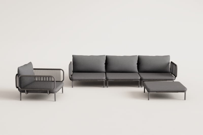 Outdoor sofa GRAPHITE, three-piece set