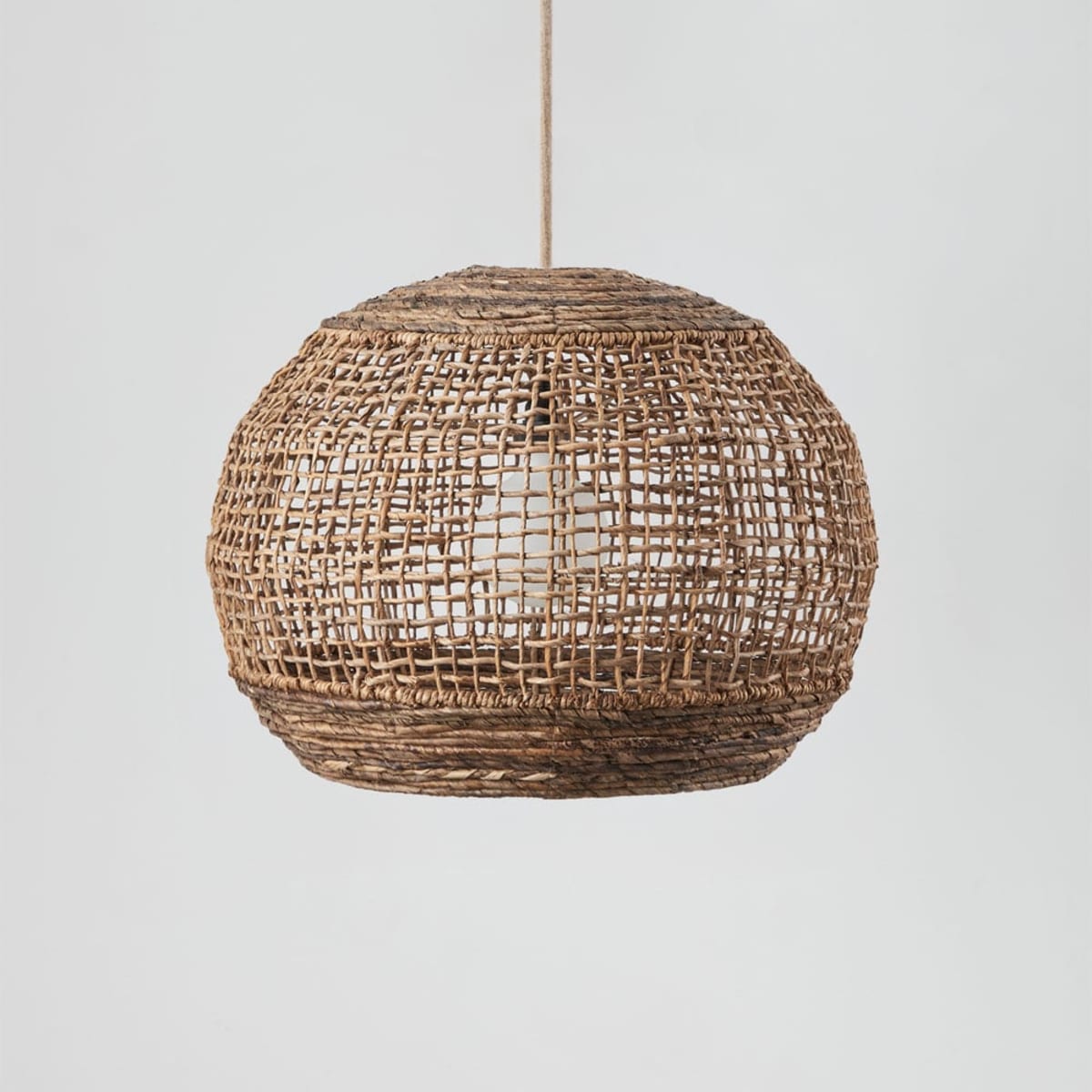 Lauko pakabinamas šviestuvas UDANE, natūralus ir balta, 45 cm