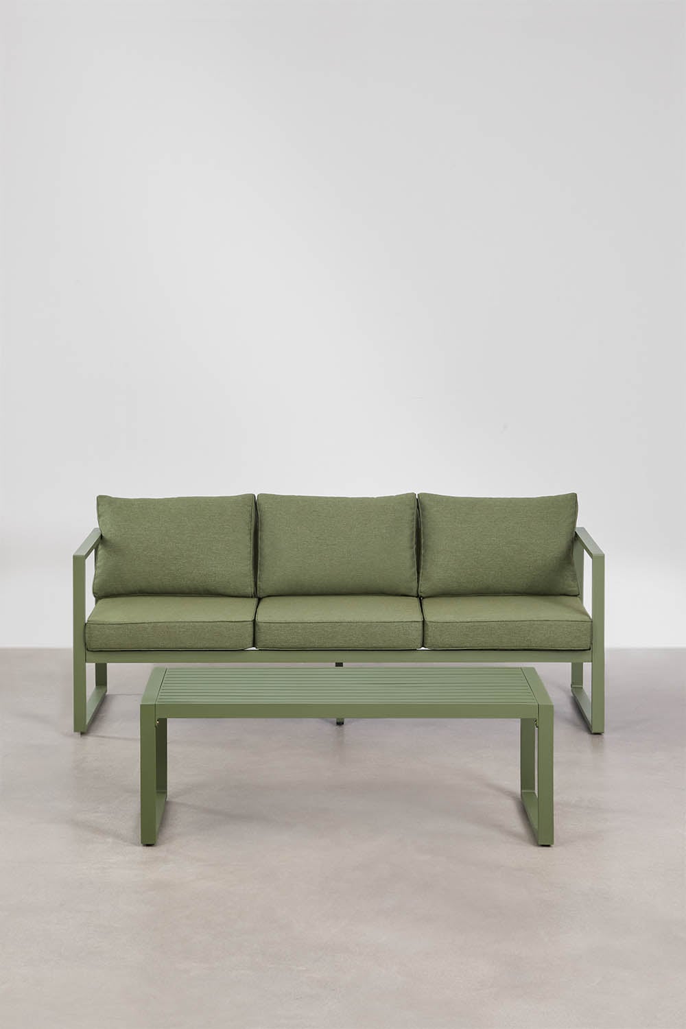 ALCANTO set, three-seater, olive green