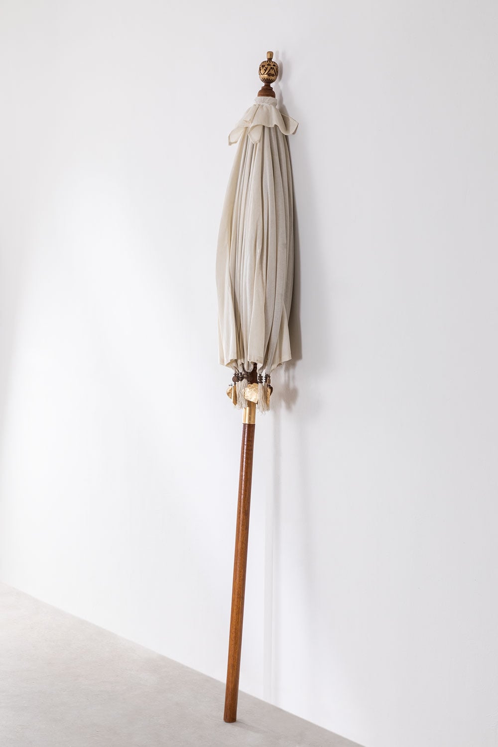 Outdoor Umbrella BAMBOS, white, bamboo structure