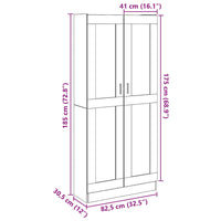 Highboard Artisan ąžuolas 82,5x30,5x185 cm inžinerinė mediena - Namų Idėja