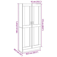 Highboard Artisan ąžuolas 82,5x30,5x185 cm inžinerinė mediena - Namų Idėja