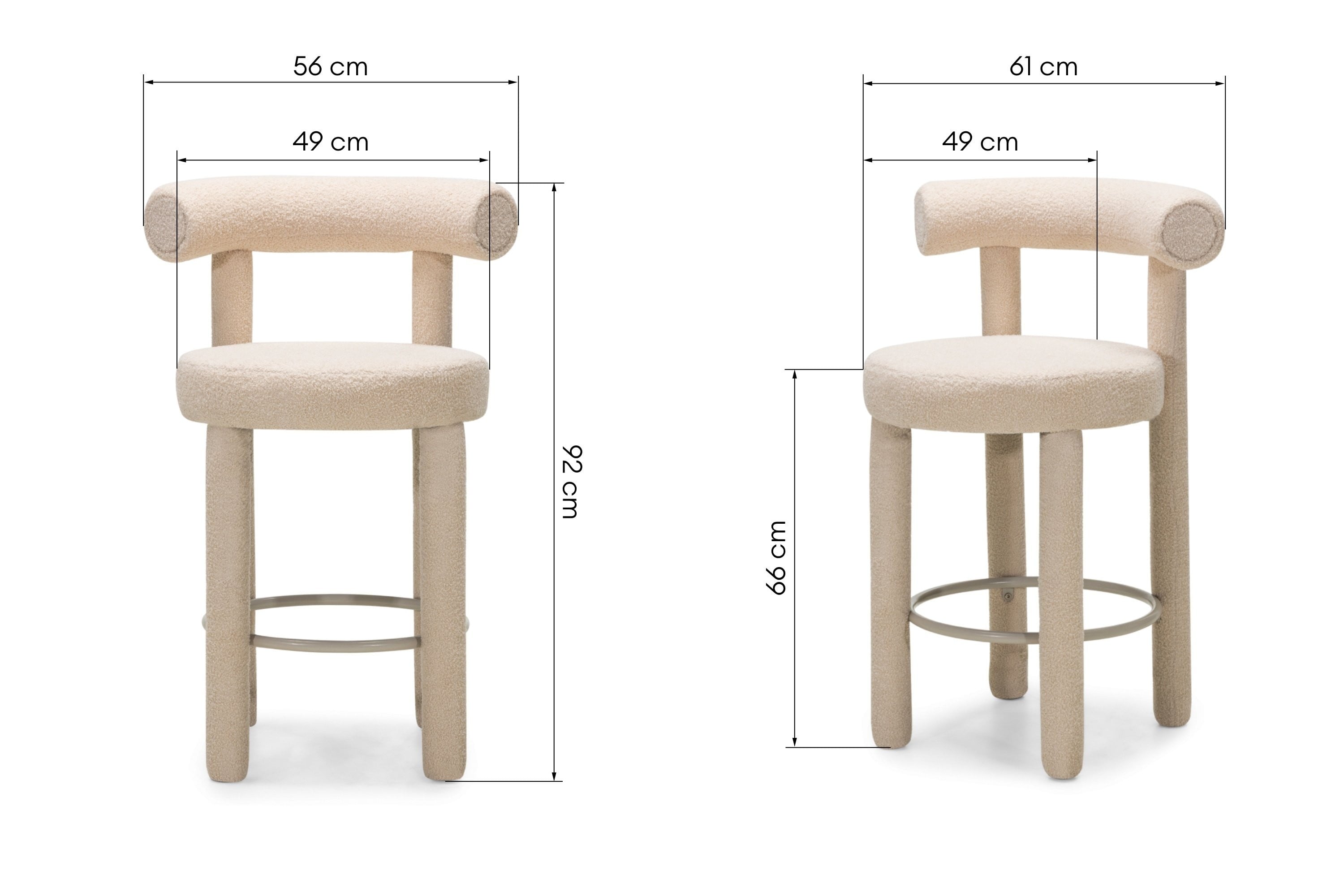 Bar stool PLISSE 2.0, beech, sand