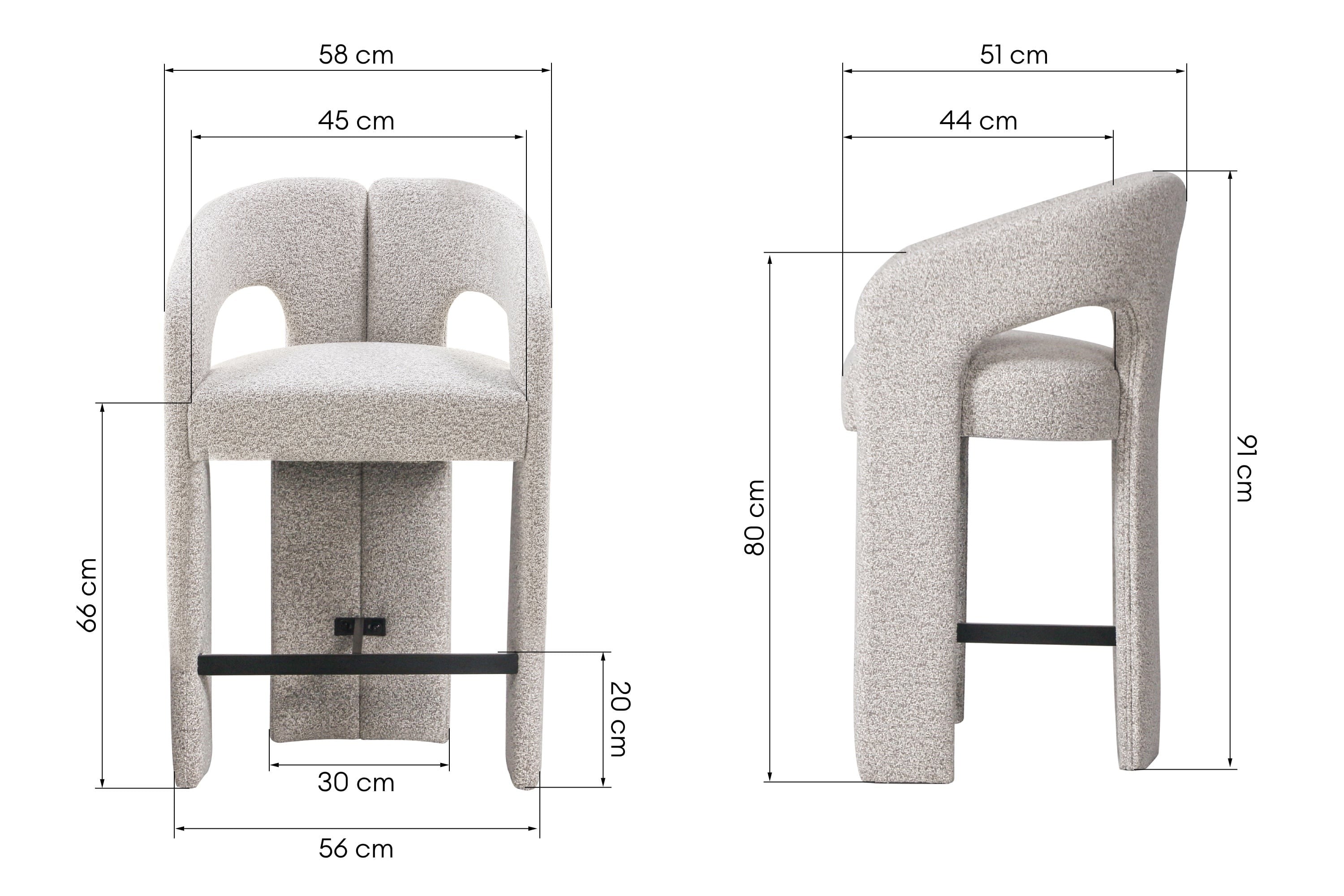 Bar stool CHANEL, greyish-beige