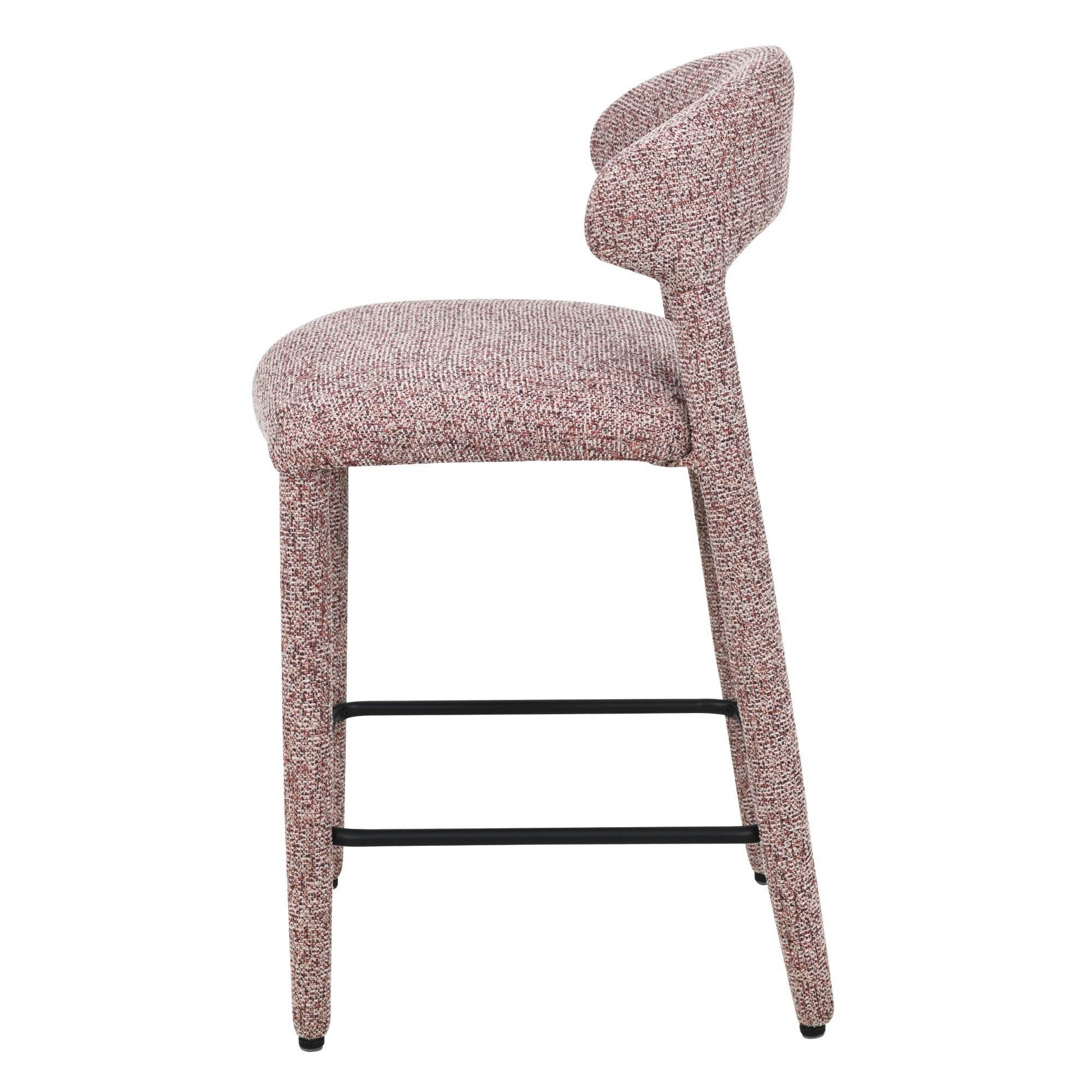 Bar stool FLAIR, melange, sand-burgundy