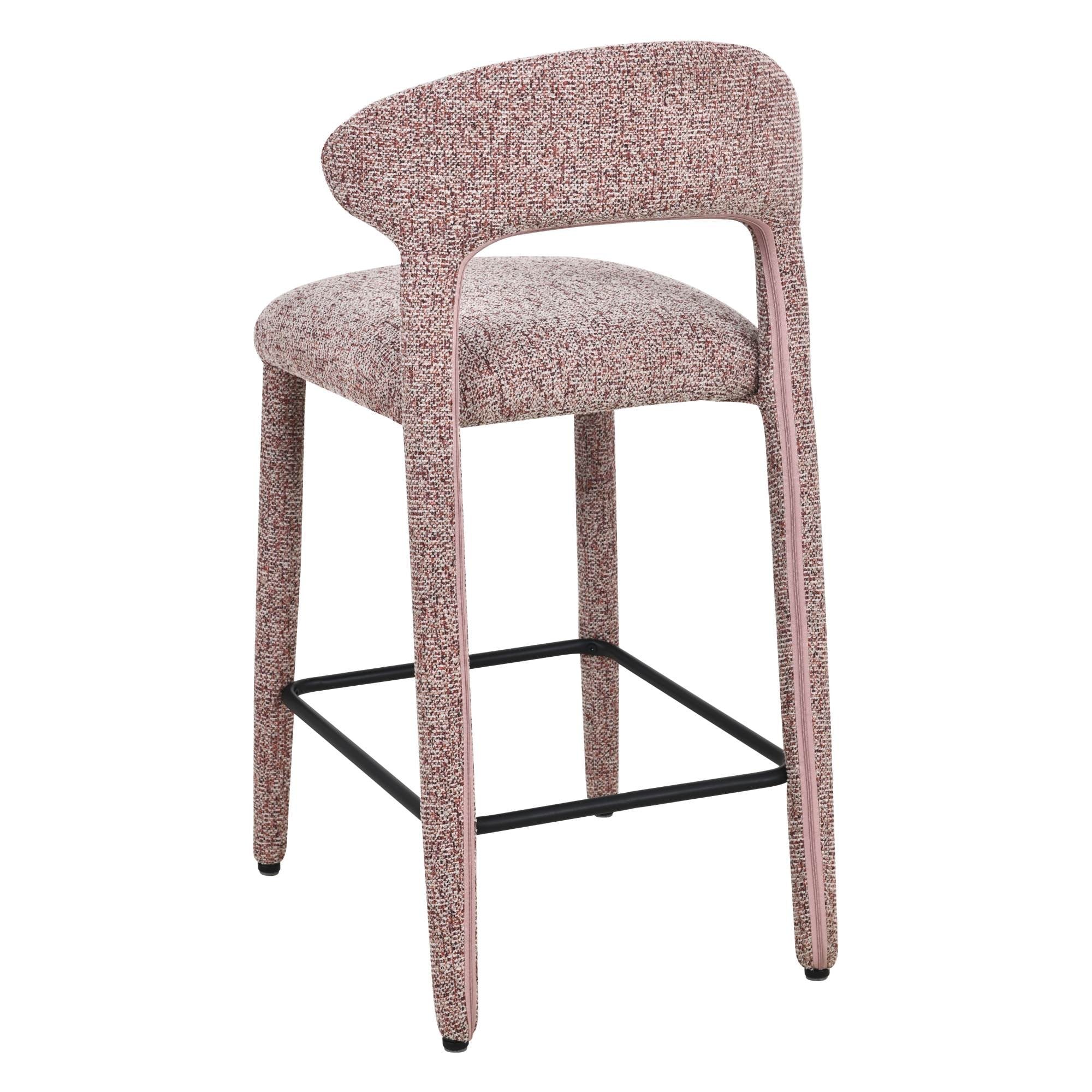 Bar stool FLAIR, melange, sand-burgundy