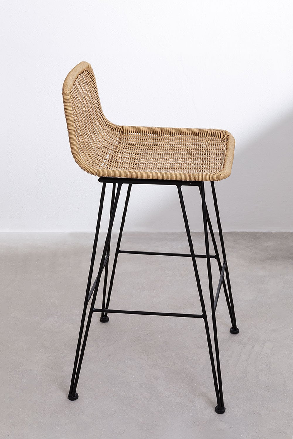 VALI high outdoor chair, woven design, 75 cm