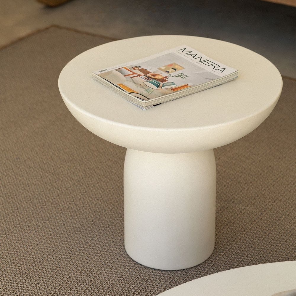 Outdoor table ZENADIA, cylindrical, white