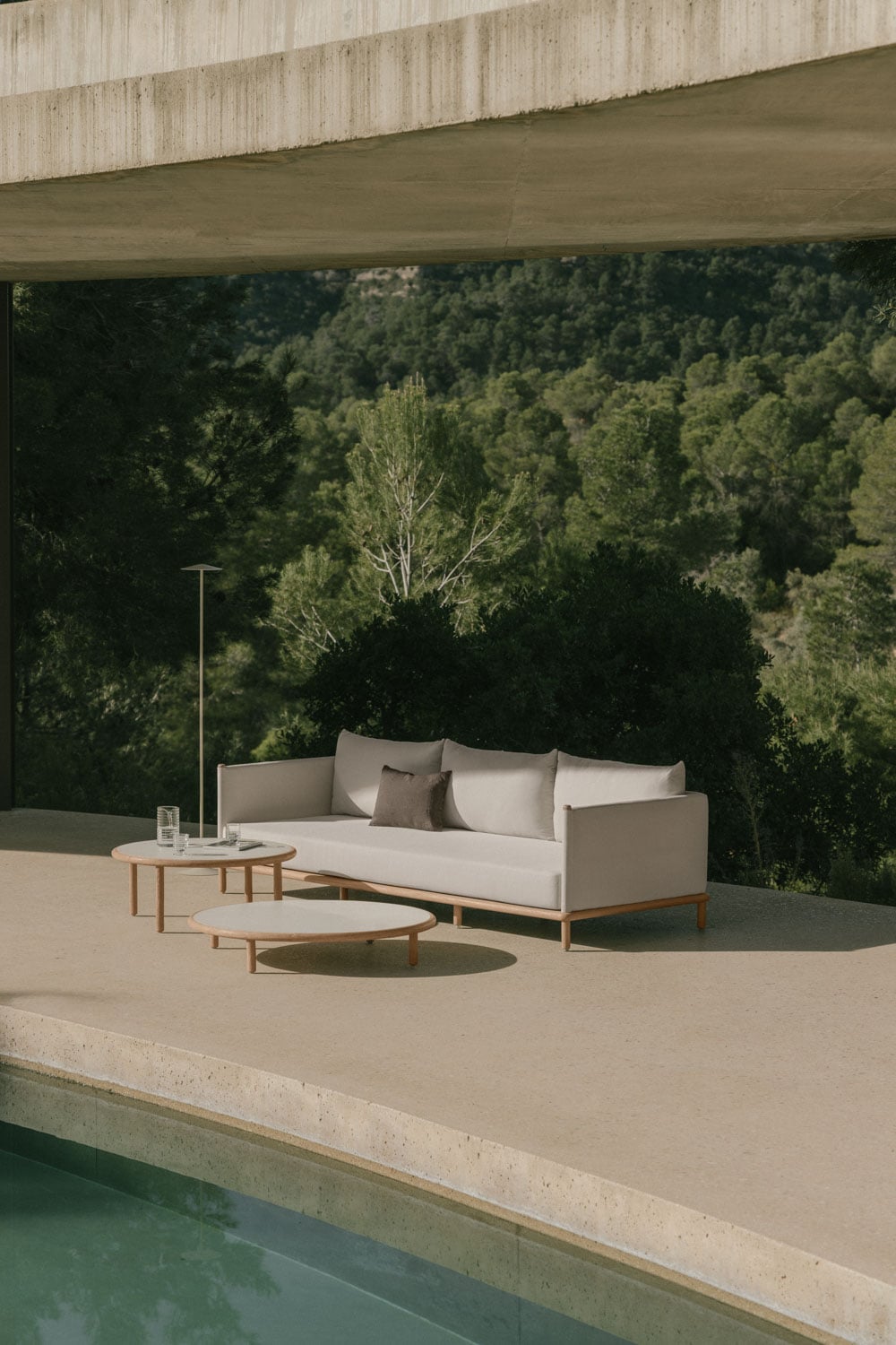 Set AKORAS, sofa and side tables, white