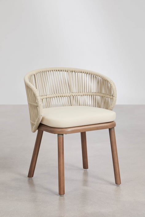 Lauko baro kėdė CORAL, akacija, kreminė, 65 cm