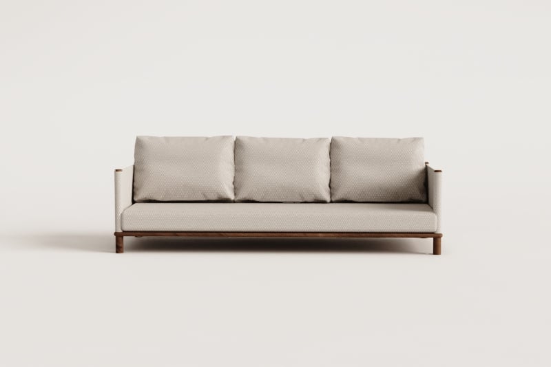 Sofa AKORAS, trijų vietų, tamsus akacijos rudas