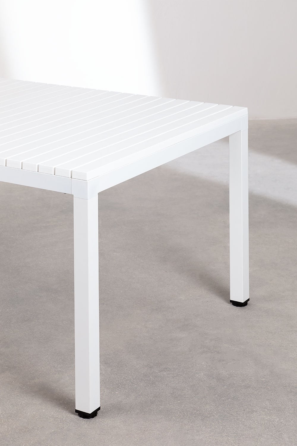 Valgomojo stalas MARTYNA, 210x100 cm, aliuminis, balta gardenia