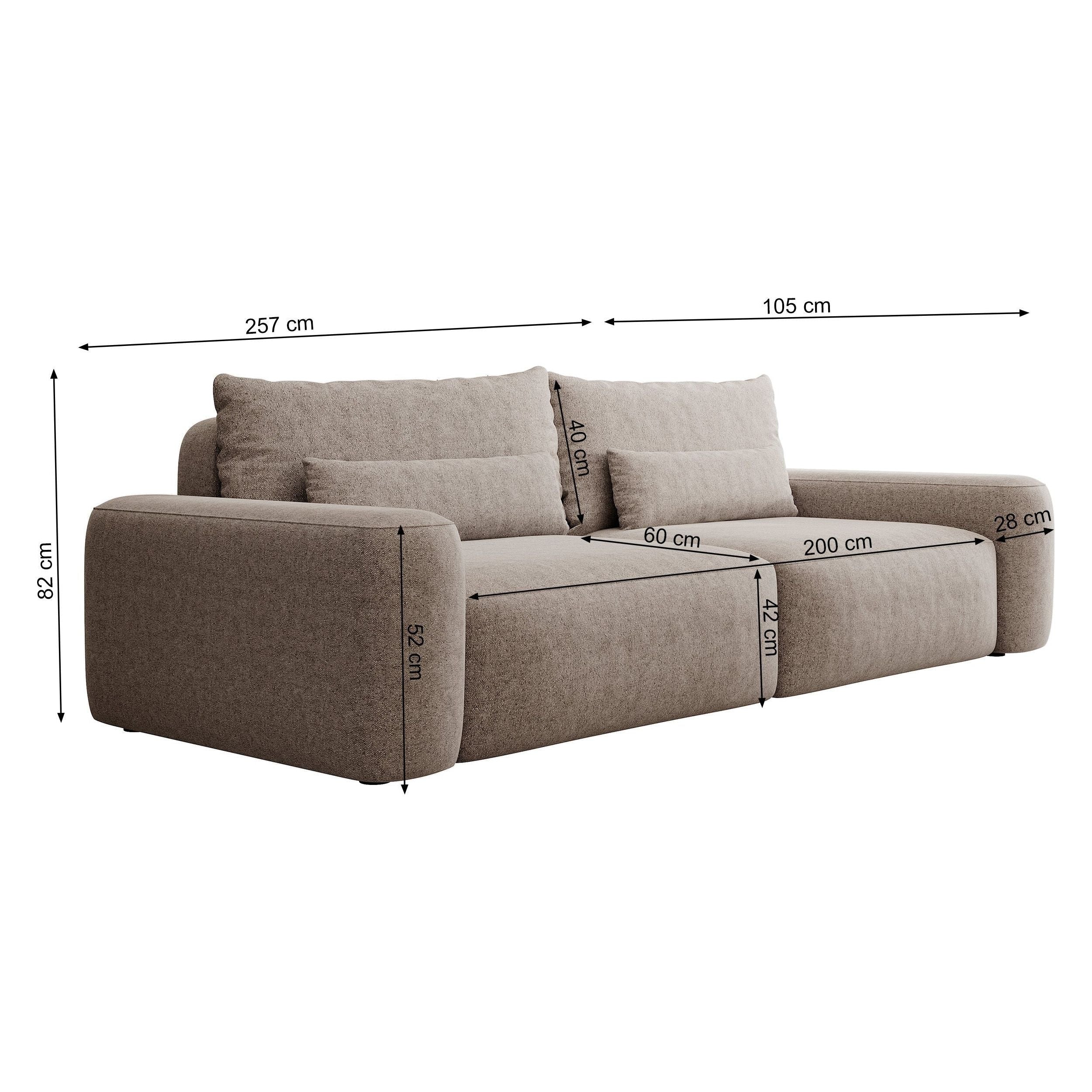 CARNA sofa bed, black, boucle