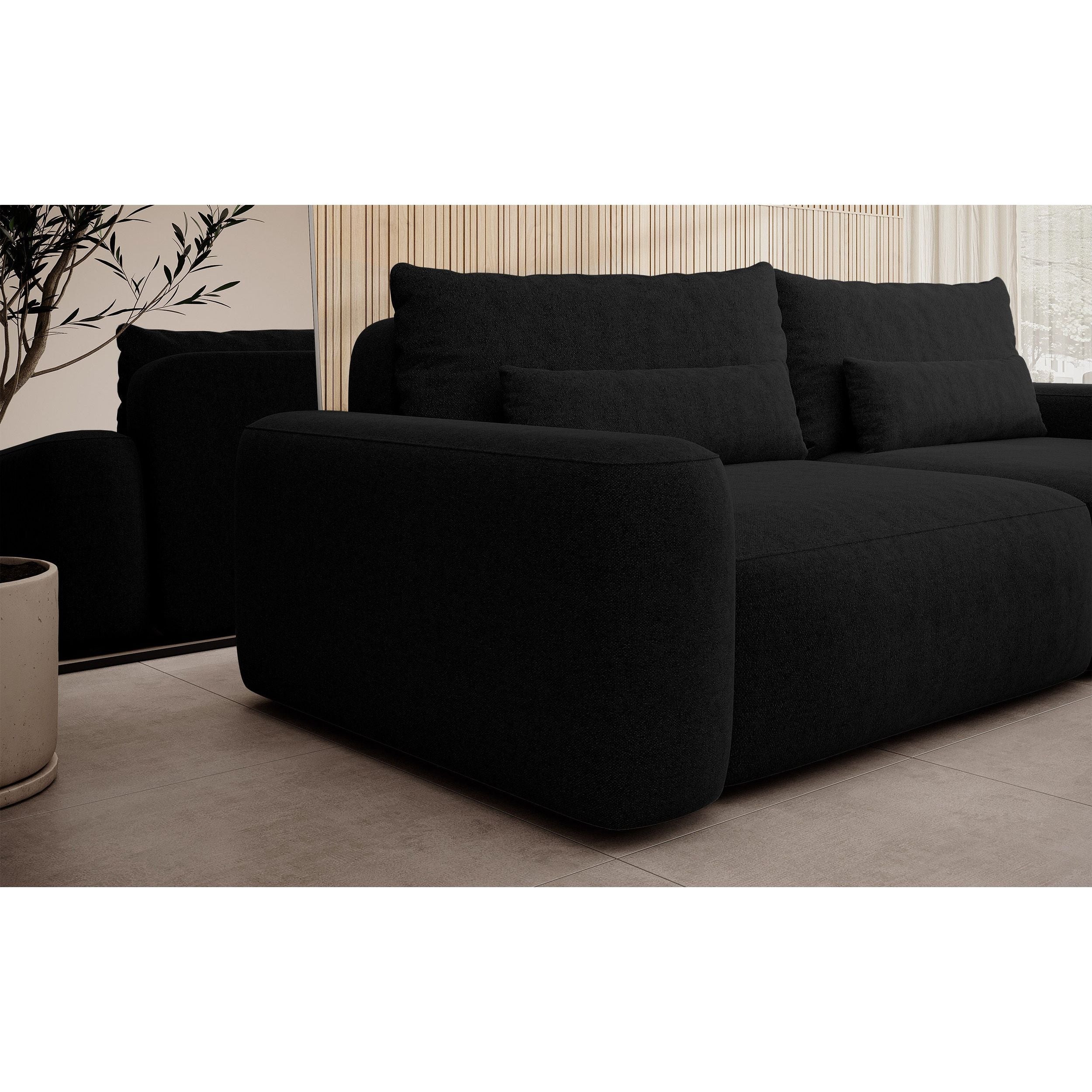 CARNA sofa bed, black, boucle
