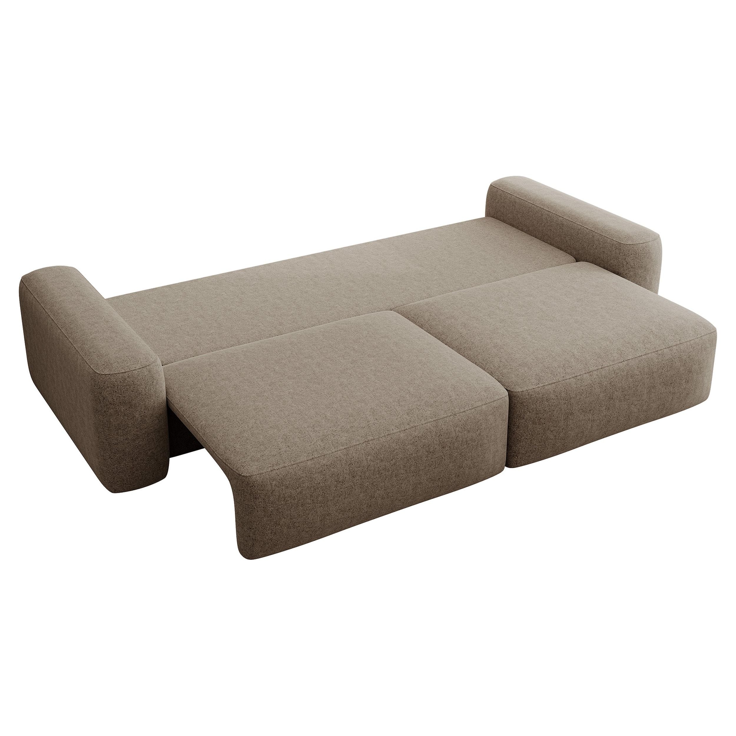 Sofa lova CARNA, šviesiai ruda spalva, boucle