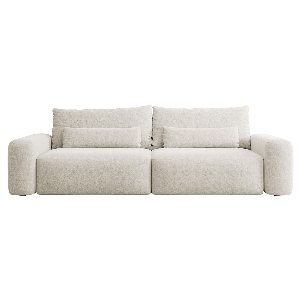 Sofa lova CARNA, kreminė spalva, boucle