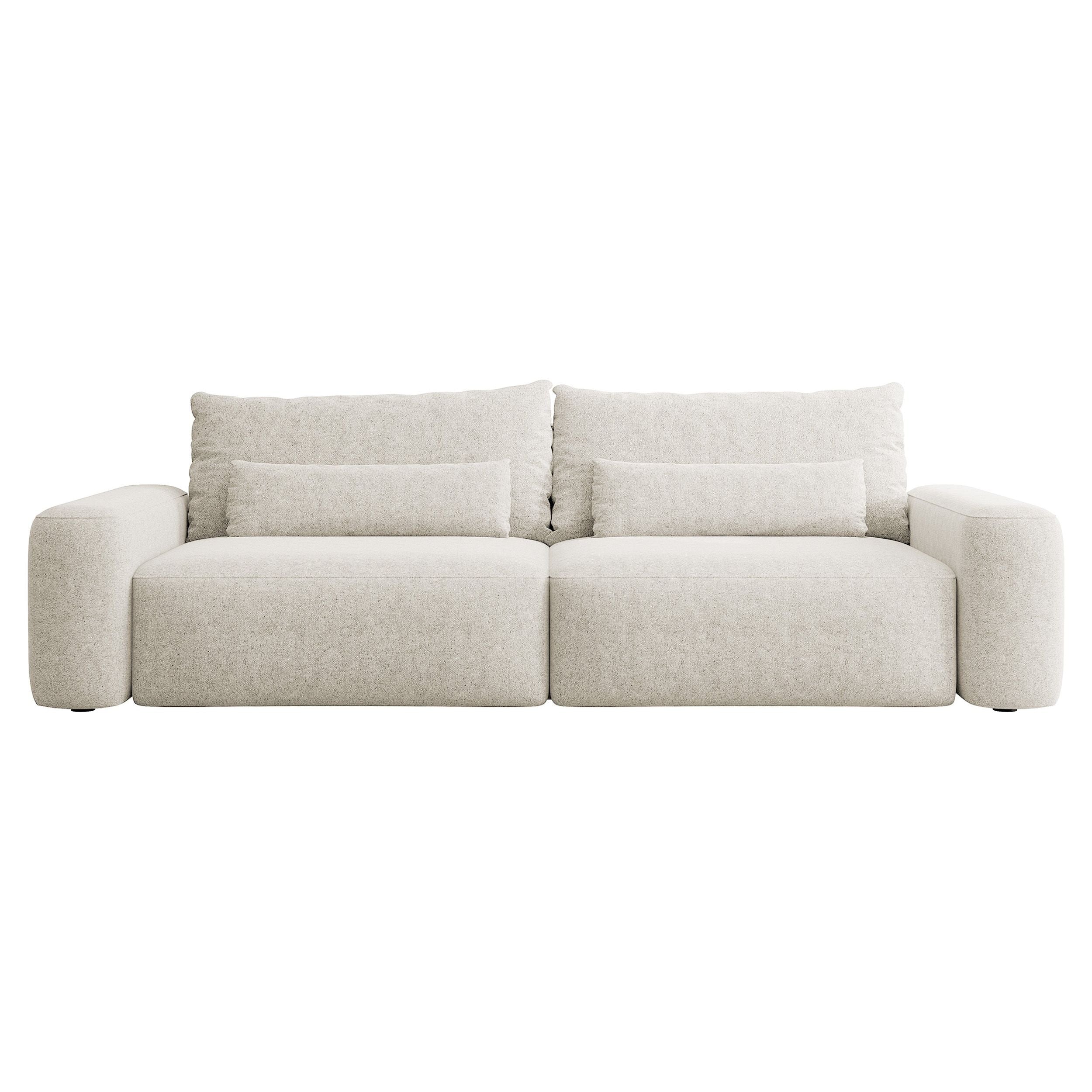 Sofa lova CARNA, kreminė spalva, boucle