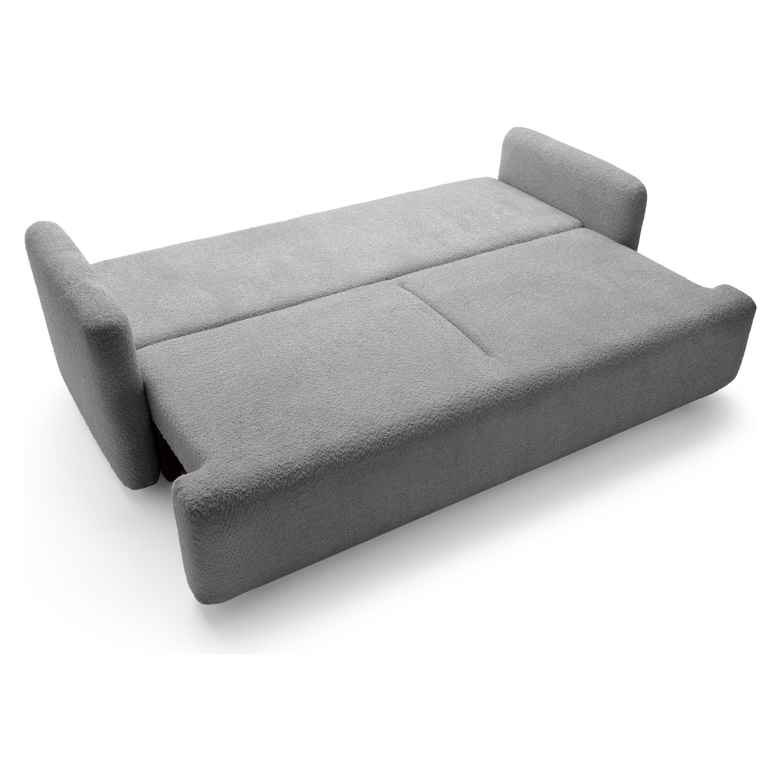 Sofa su daiktadėže AMBINA, pilka spalva, boucle