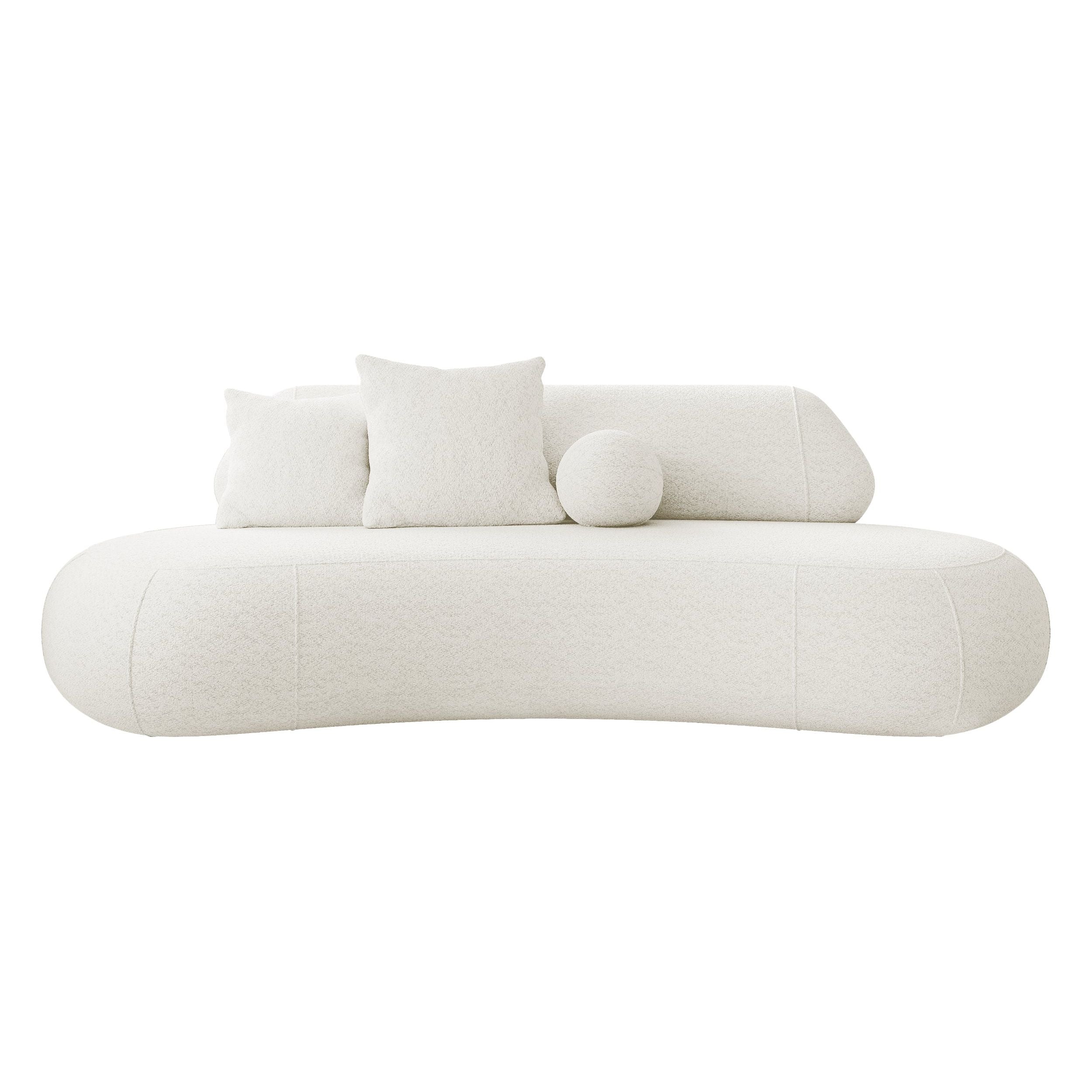 Sofa BALME, baltos spalvos, boucle