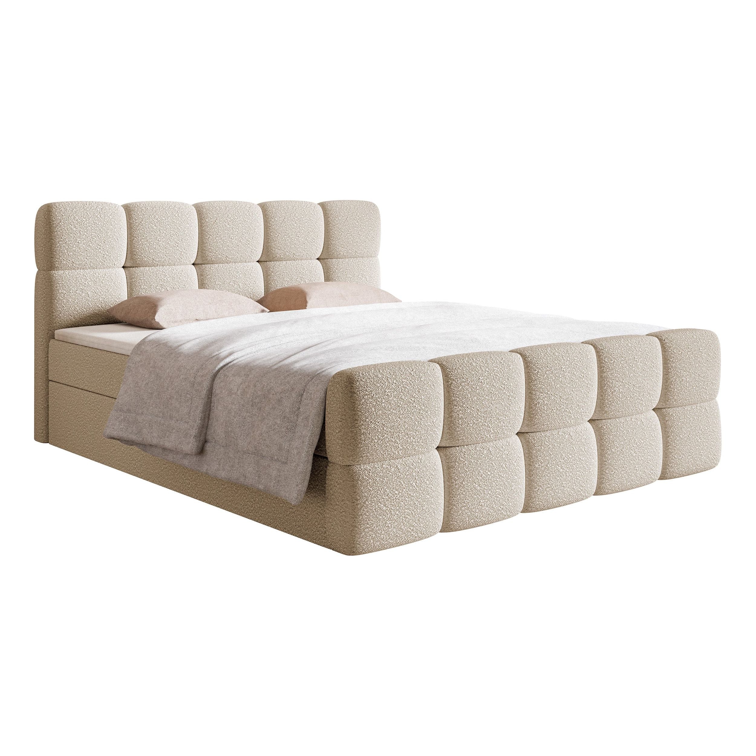 Continental bed Clouds, light beige, boucle fabric