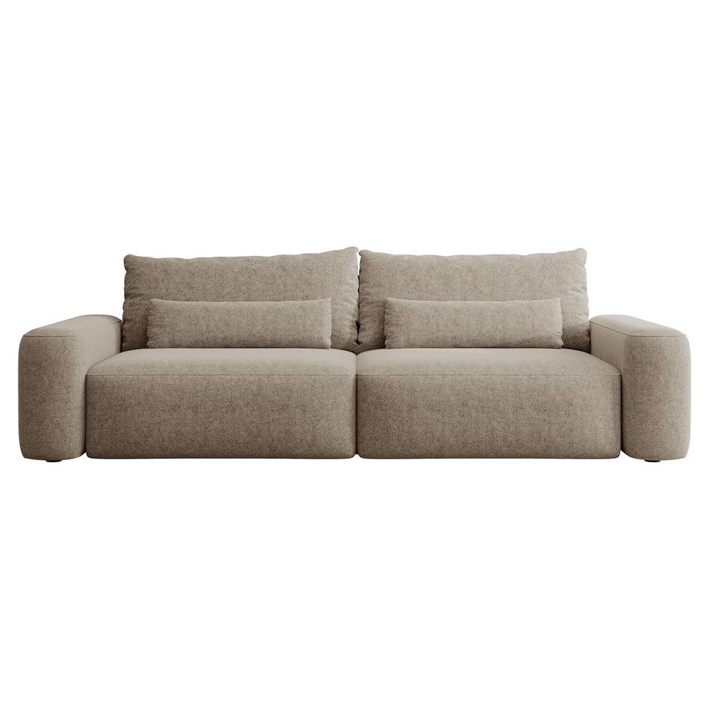 Sofa lova CARNA, šviesiai ruda spalva, boucle