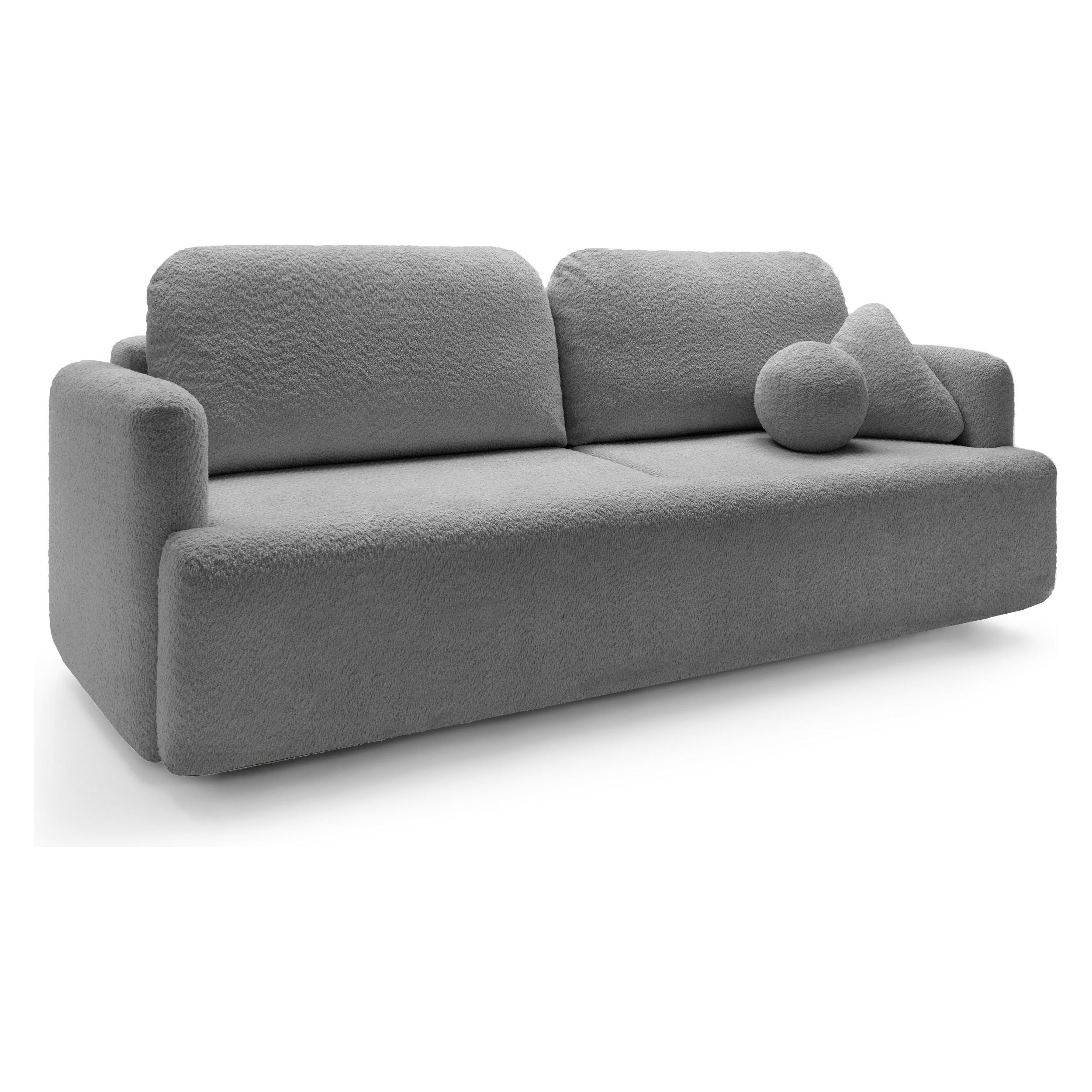 Sofa su daiktadėže AMBINA, pilka spalva, boucle