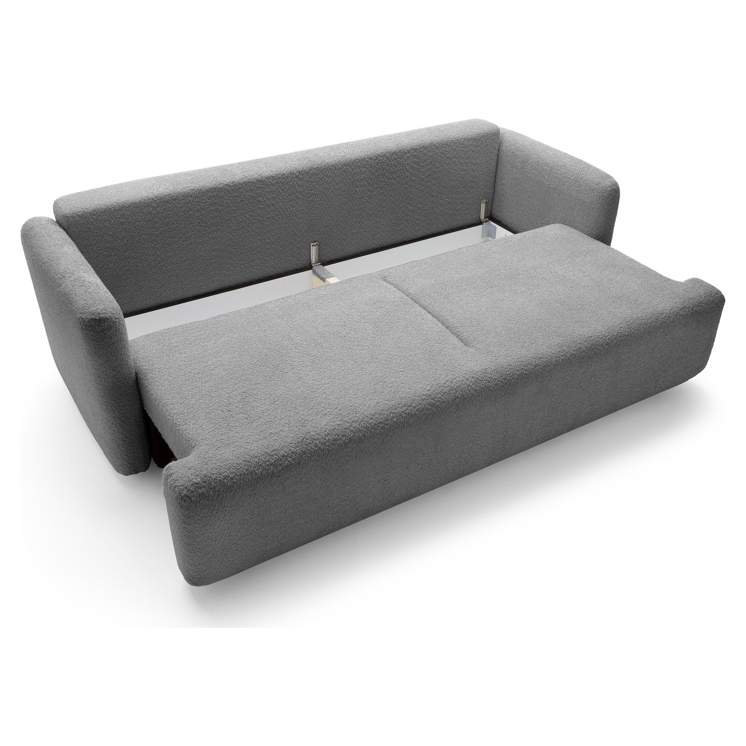 Sofa su daiktadėže AMBINA, pilka spalva, boucle