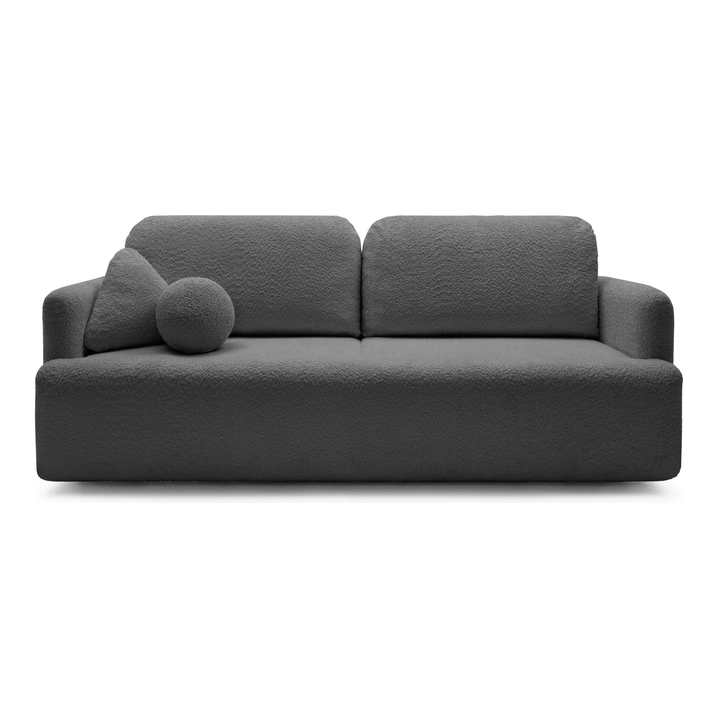 AMBINA sofa with storage, dark grey, boucle