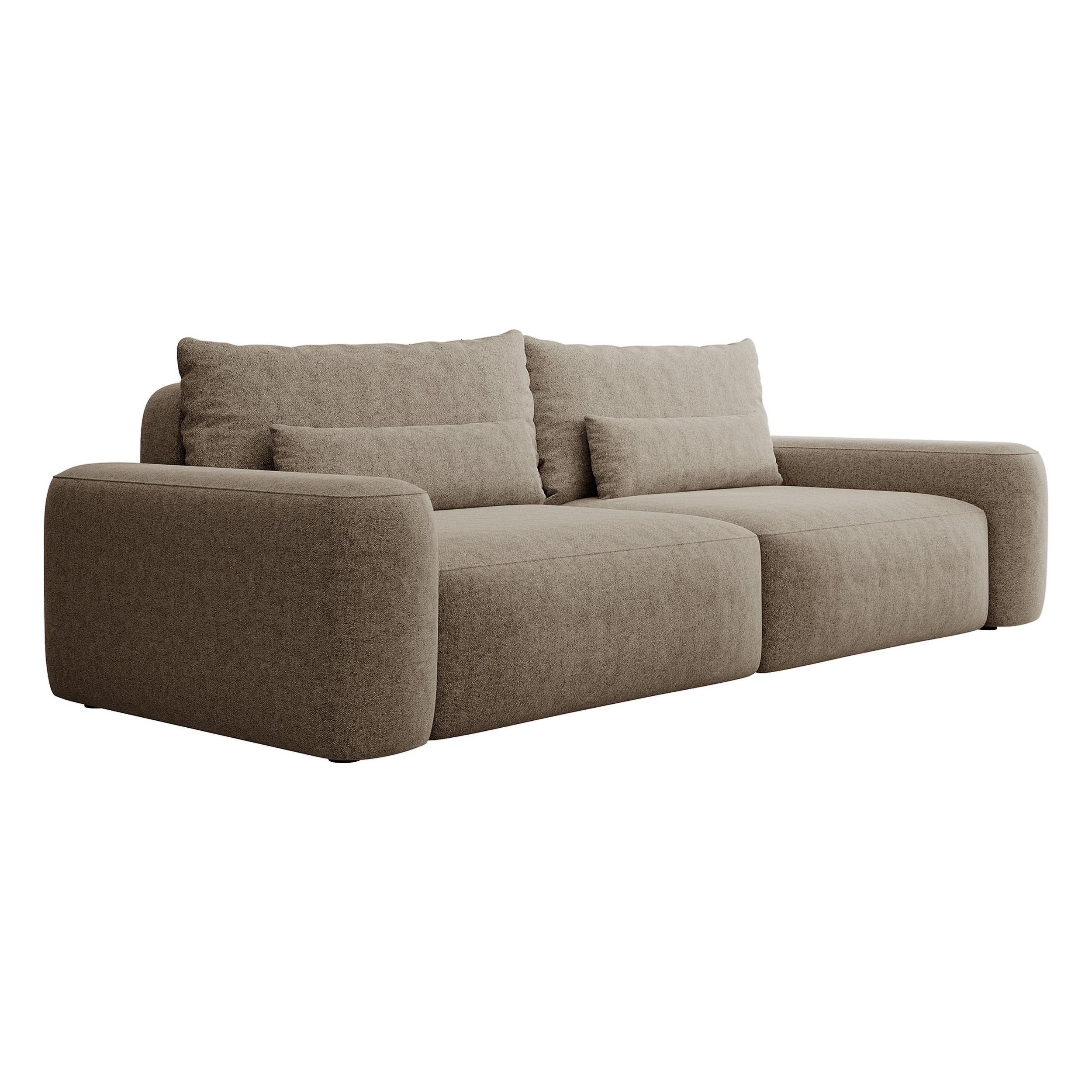 Sofa lova CARNA, šviesiai ruda spalva, boucle