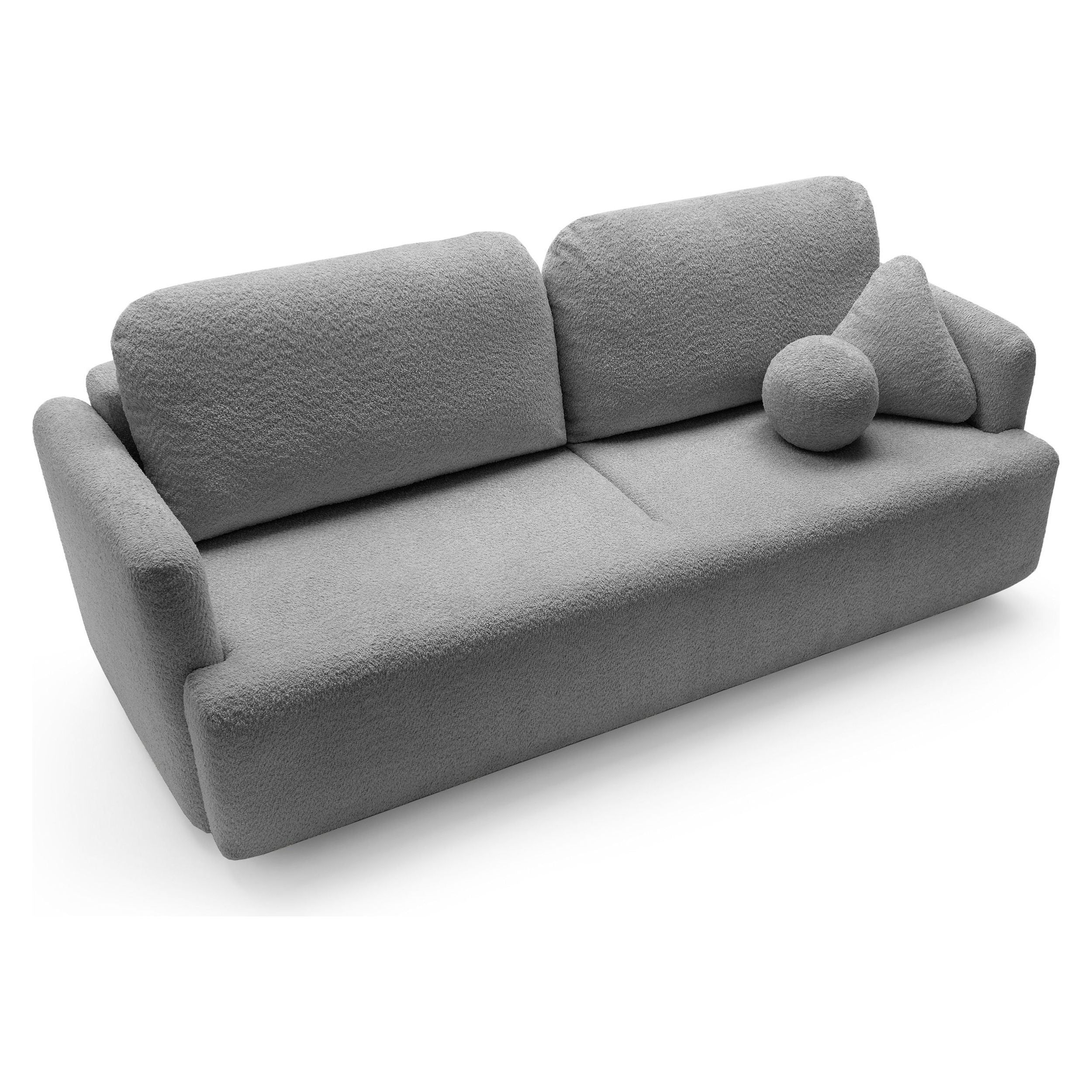 Sofa su daiktadėže AMBINA, pilka spalva, boucle