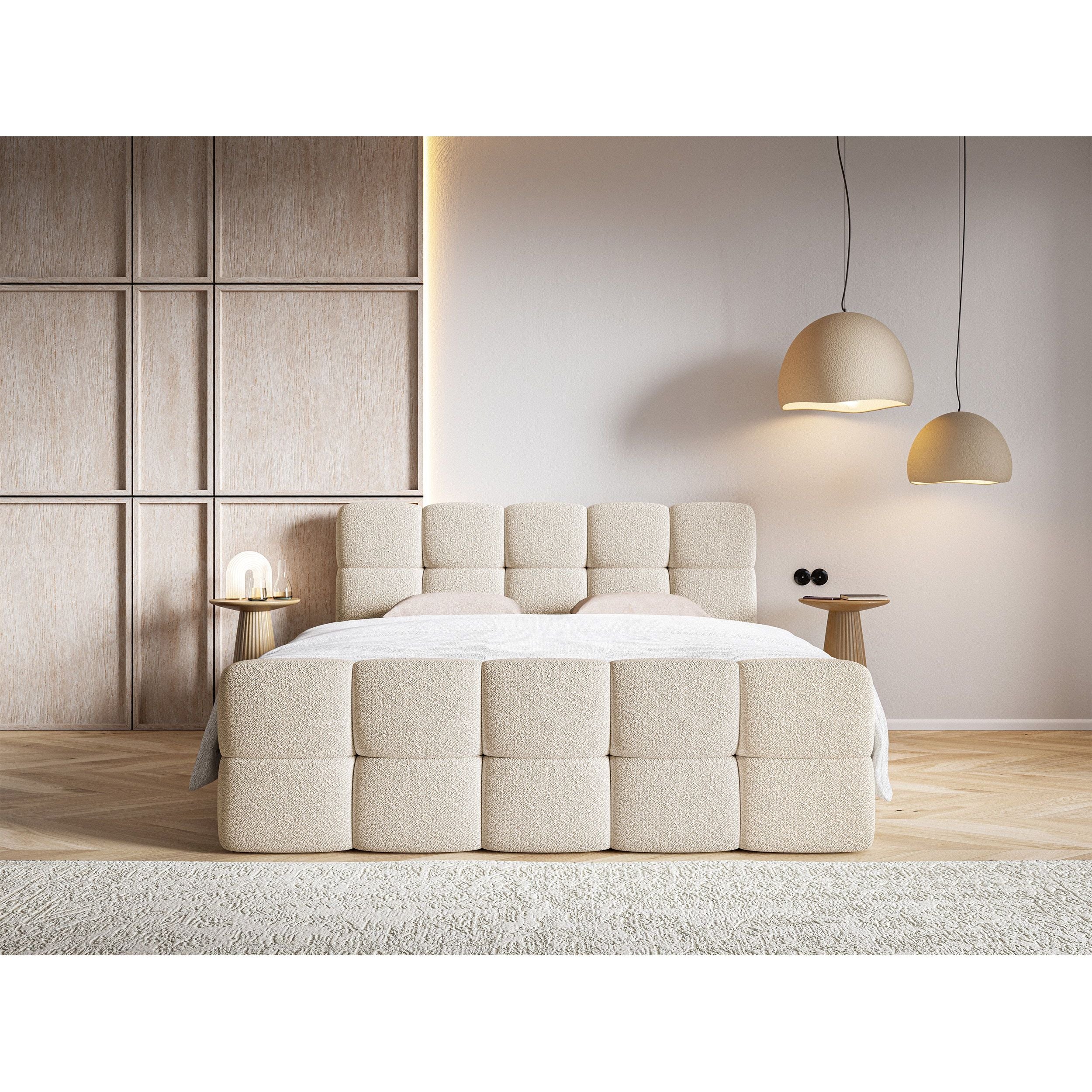 Continental bed Clouds, light beige, boucle fabric