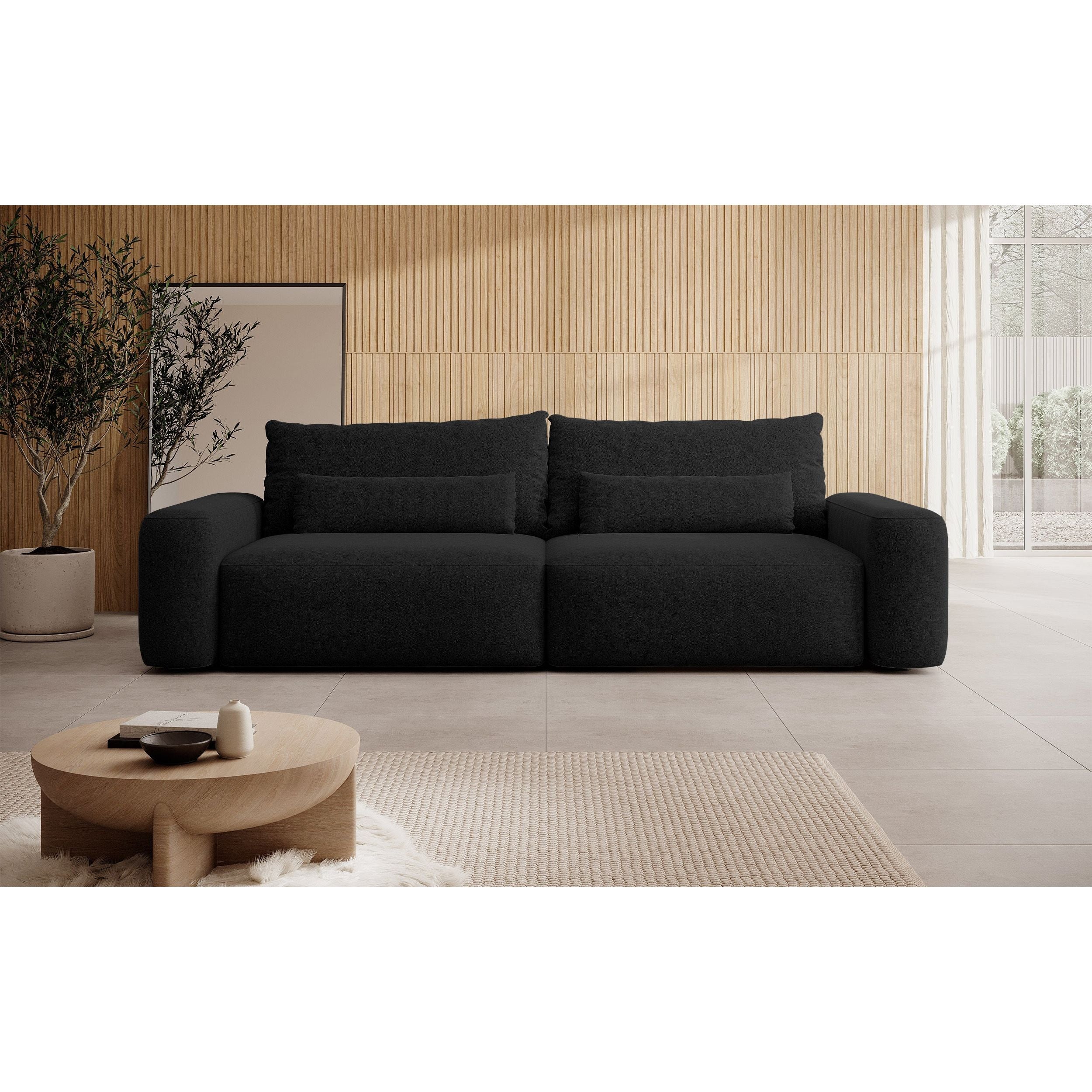 CARNA sofa bed, black, boucle
