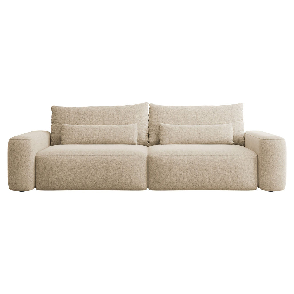 Sofa lova CARNA, šviesi smėlio spalva, boucle
