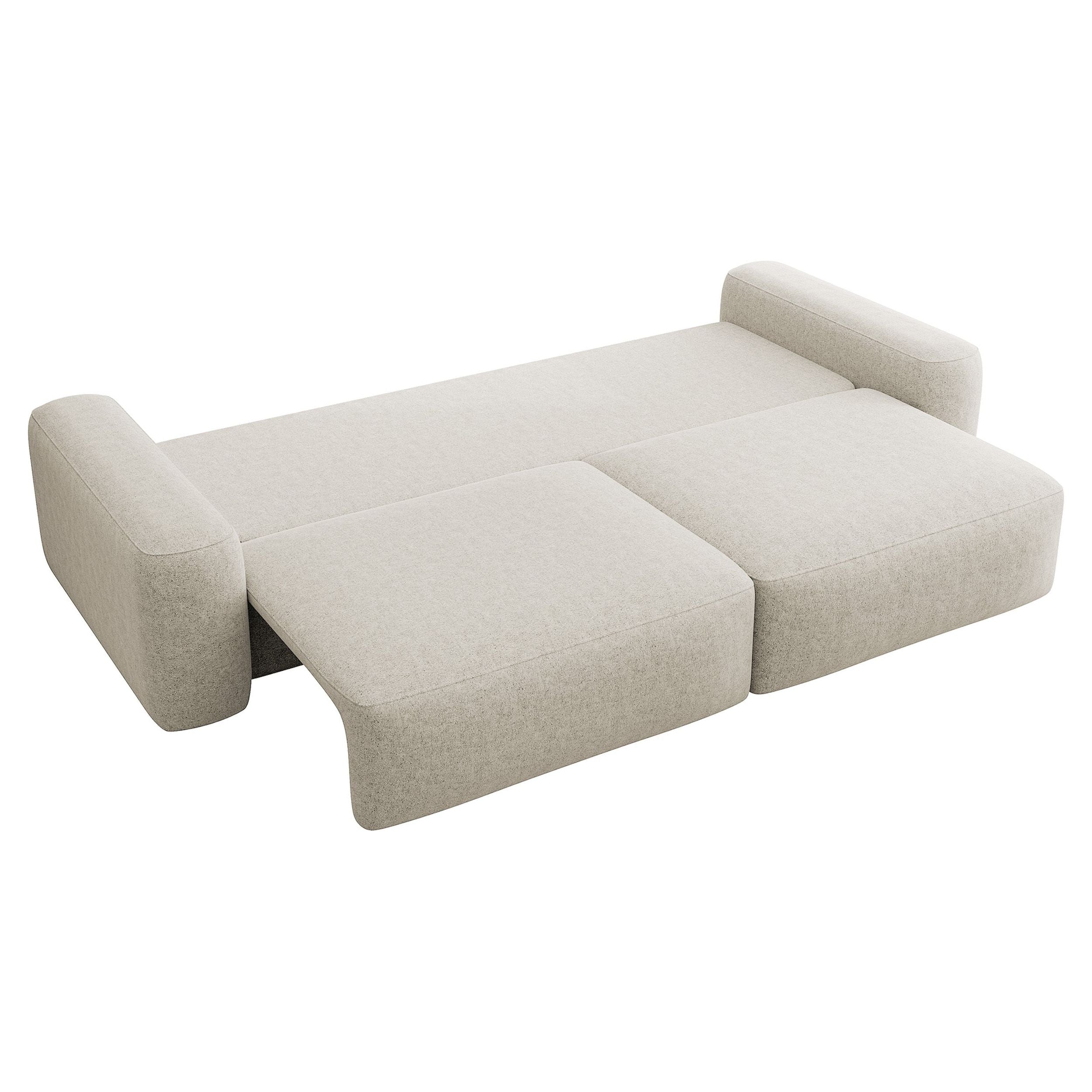 Sofa lova CARNA, kreminė spalva, boucle
