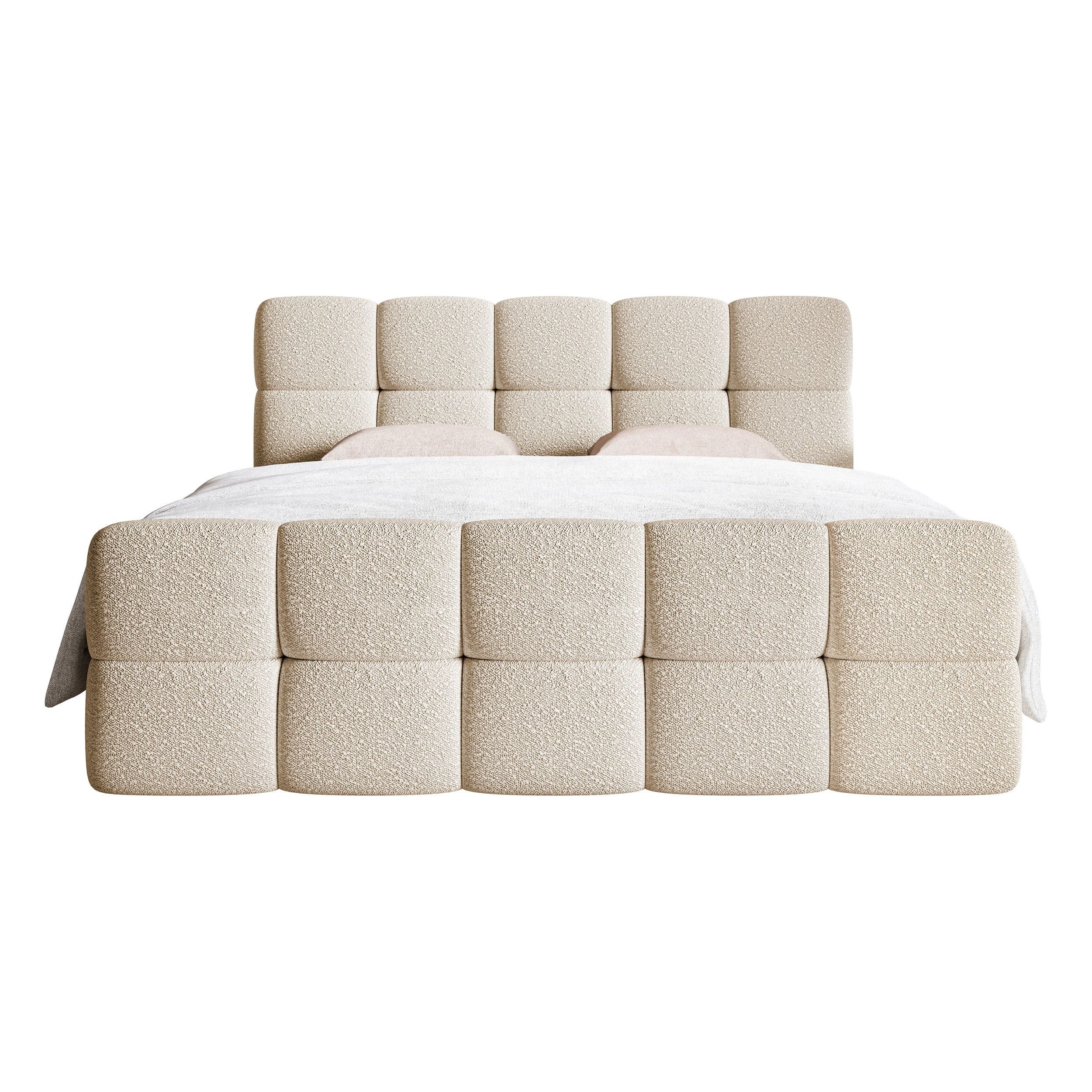 Continental bed Clouds, light beige, boucle fabric