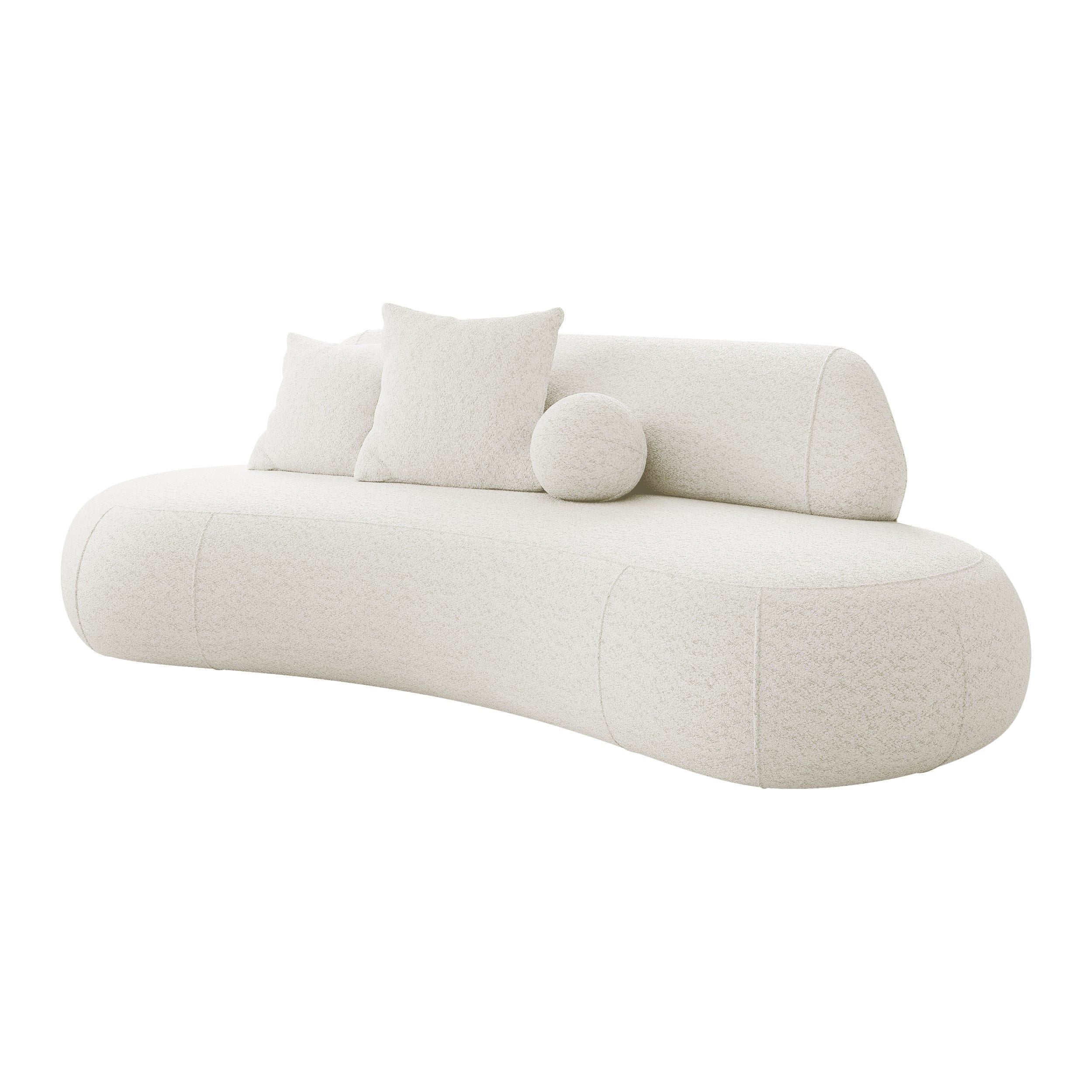 Sofa BALME, baltos spalvos, boucle
