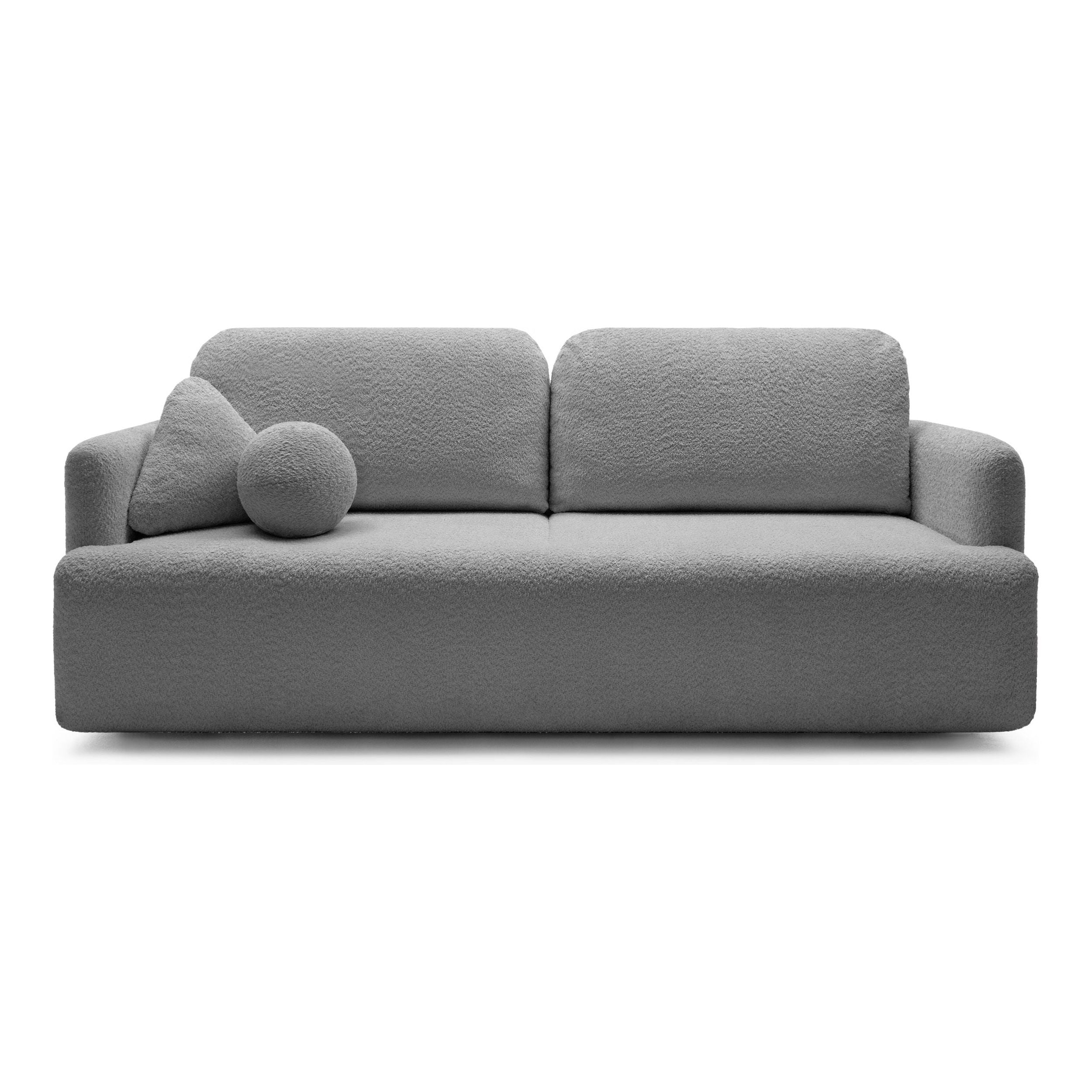 Sofa su daiktadėže AMBINA, pilka spalva, boucle