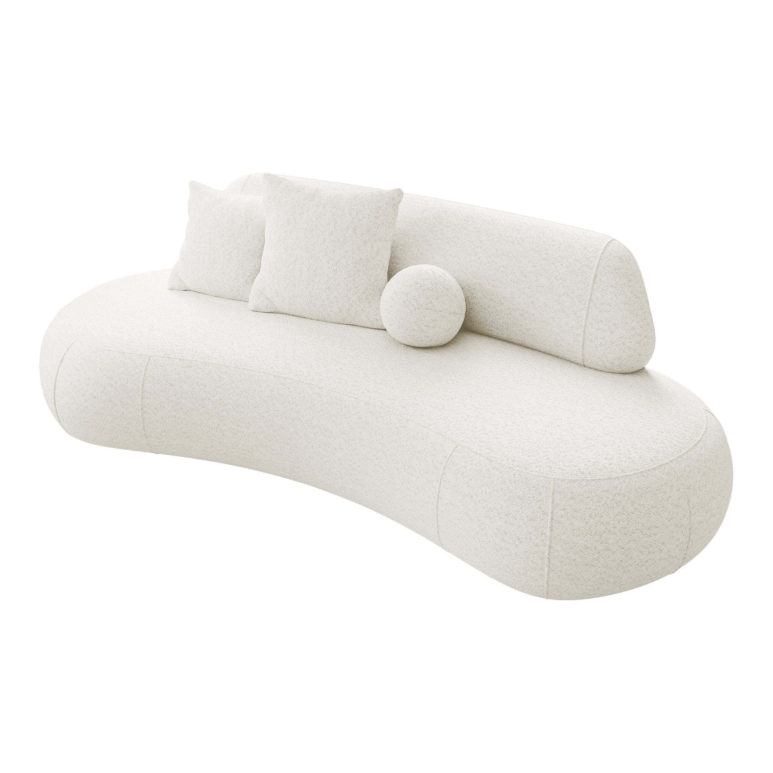 Sofa BALME, baltos spalvos, boucle