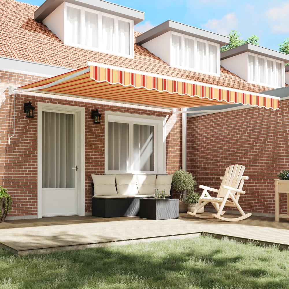 Ištraukiama markizė geltonos ir oranžinės spalvos 400 × 300 cm