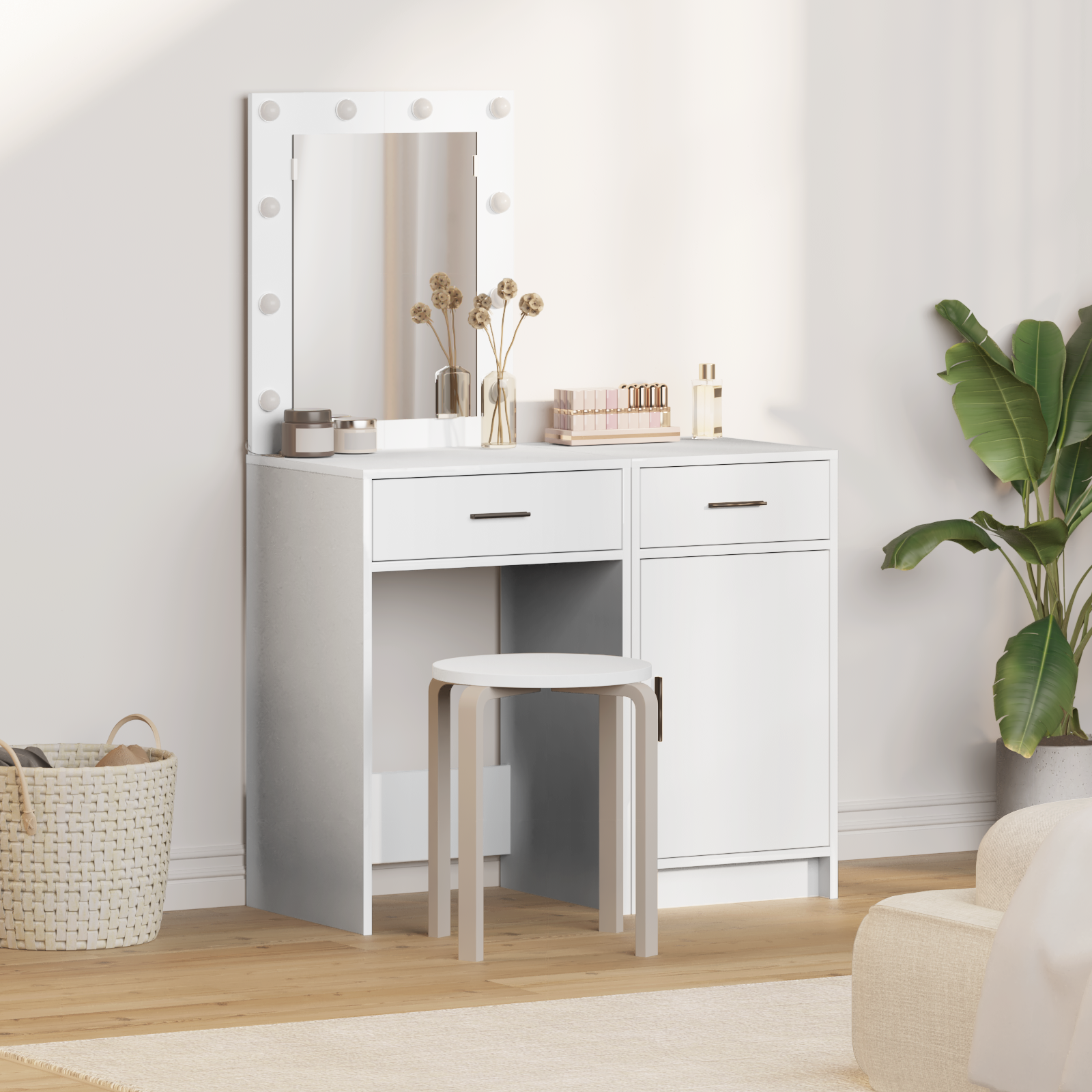 Dressing table 2 pcs White 50 x 41 x 135 cm Engineered Wood