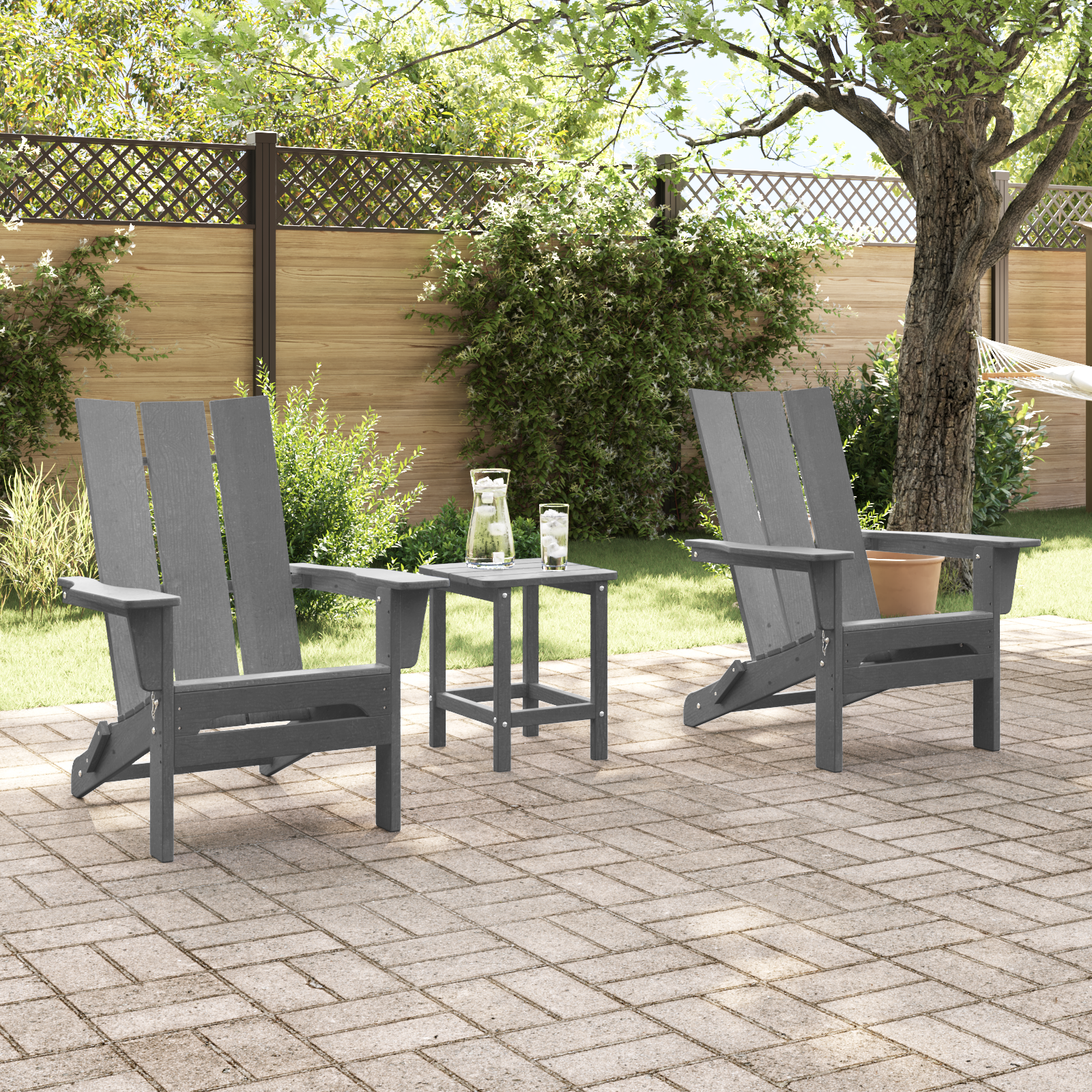 Sodo poilsio baldai 2 pcs Šviesiai pilka 74.5 x 80.5 x 90cm