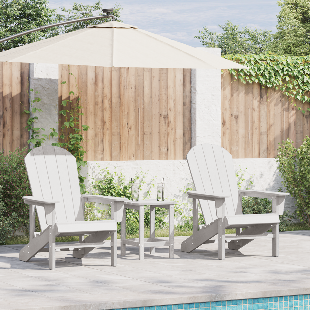 Adirondack Kėdės 2 vnt Balta 74x82x90 cm HDPE
