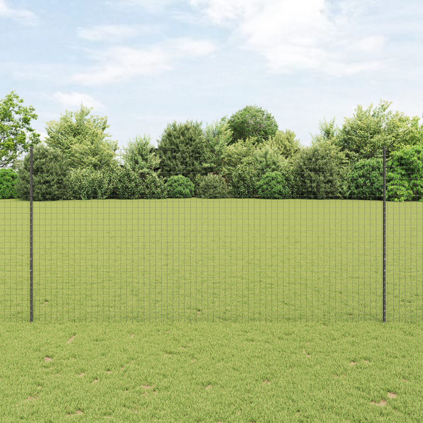 Silver fence posts 44 pcs Grey metal