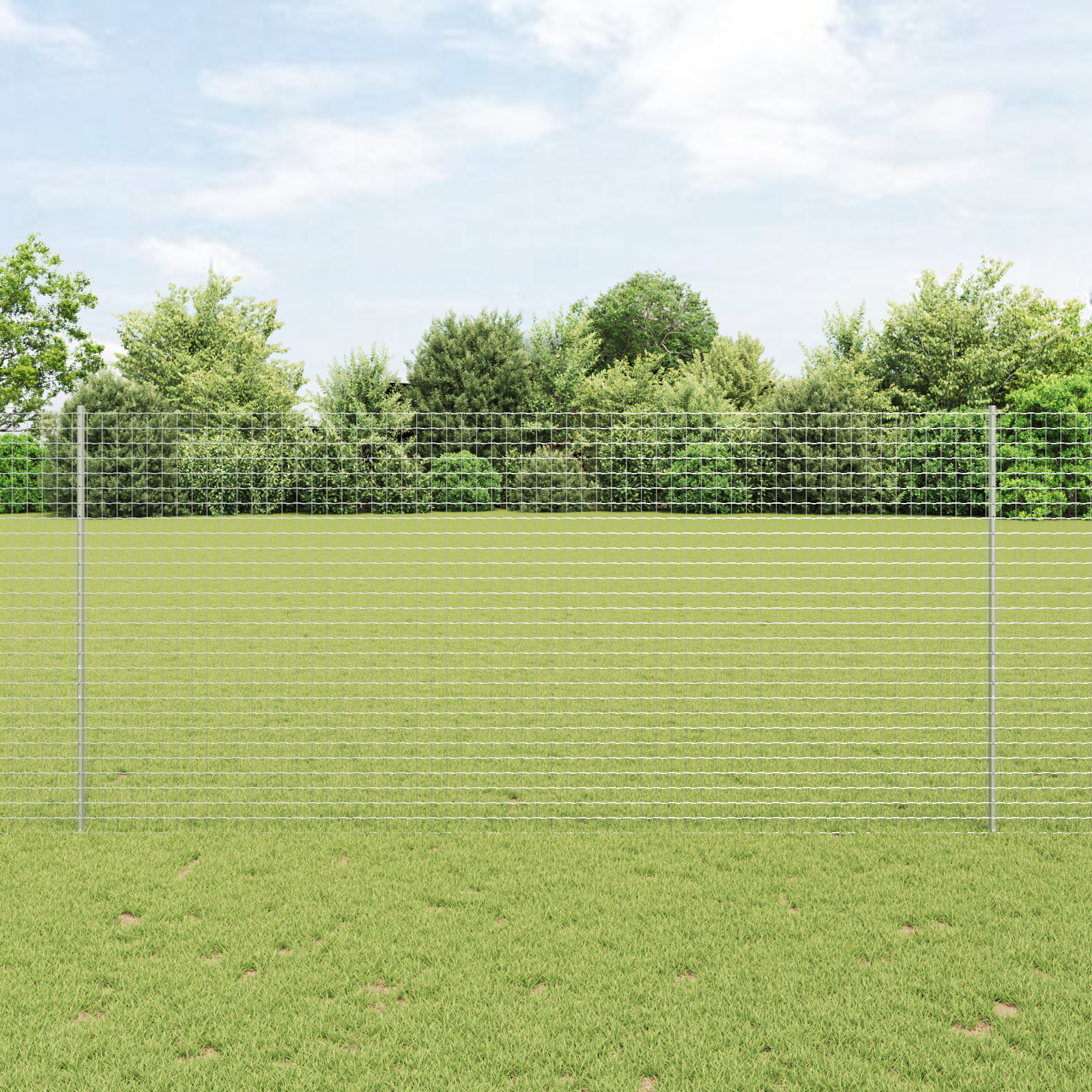 Fence Posts 44 pcs Silver Steel