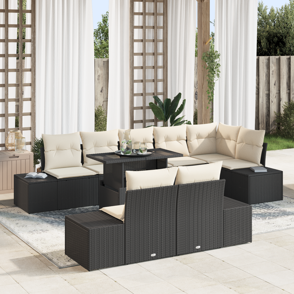 9-piece garden sofa set with cushions