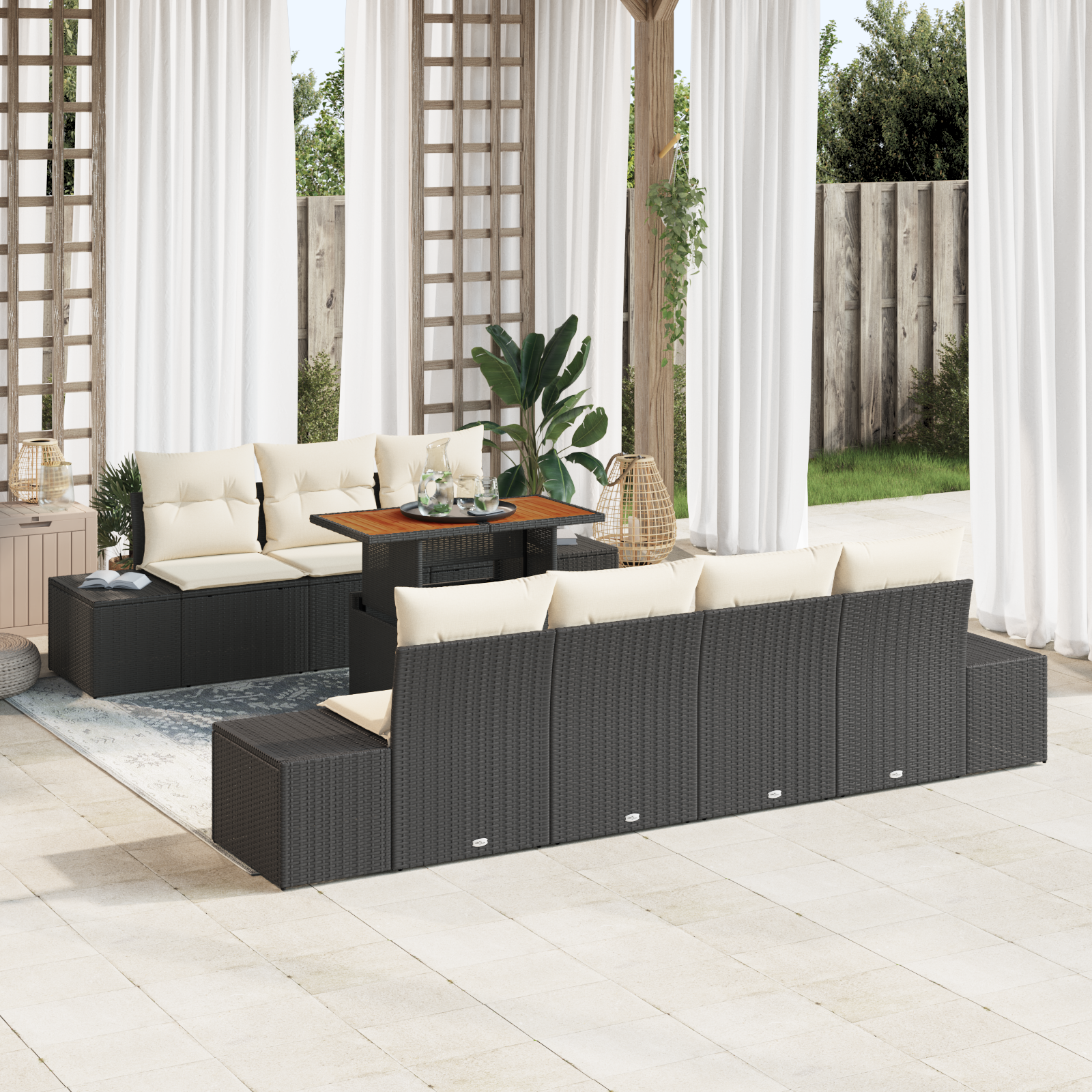 8-Piece Garden Dining Set with Cushions