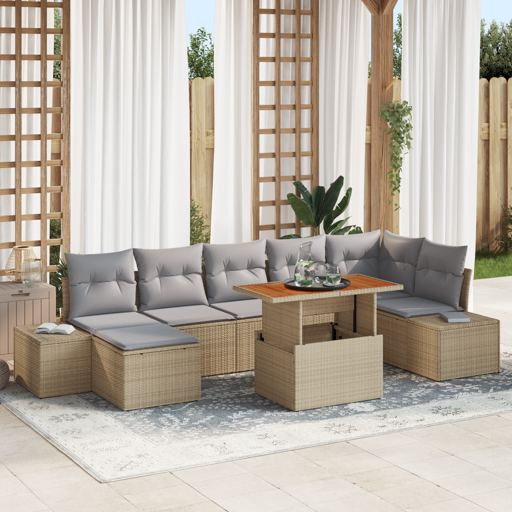 8-piece garden dining set with cushions
