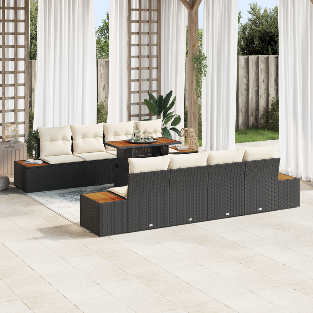 9-piece garden dining set with cushions