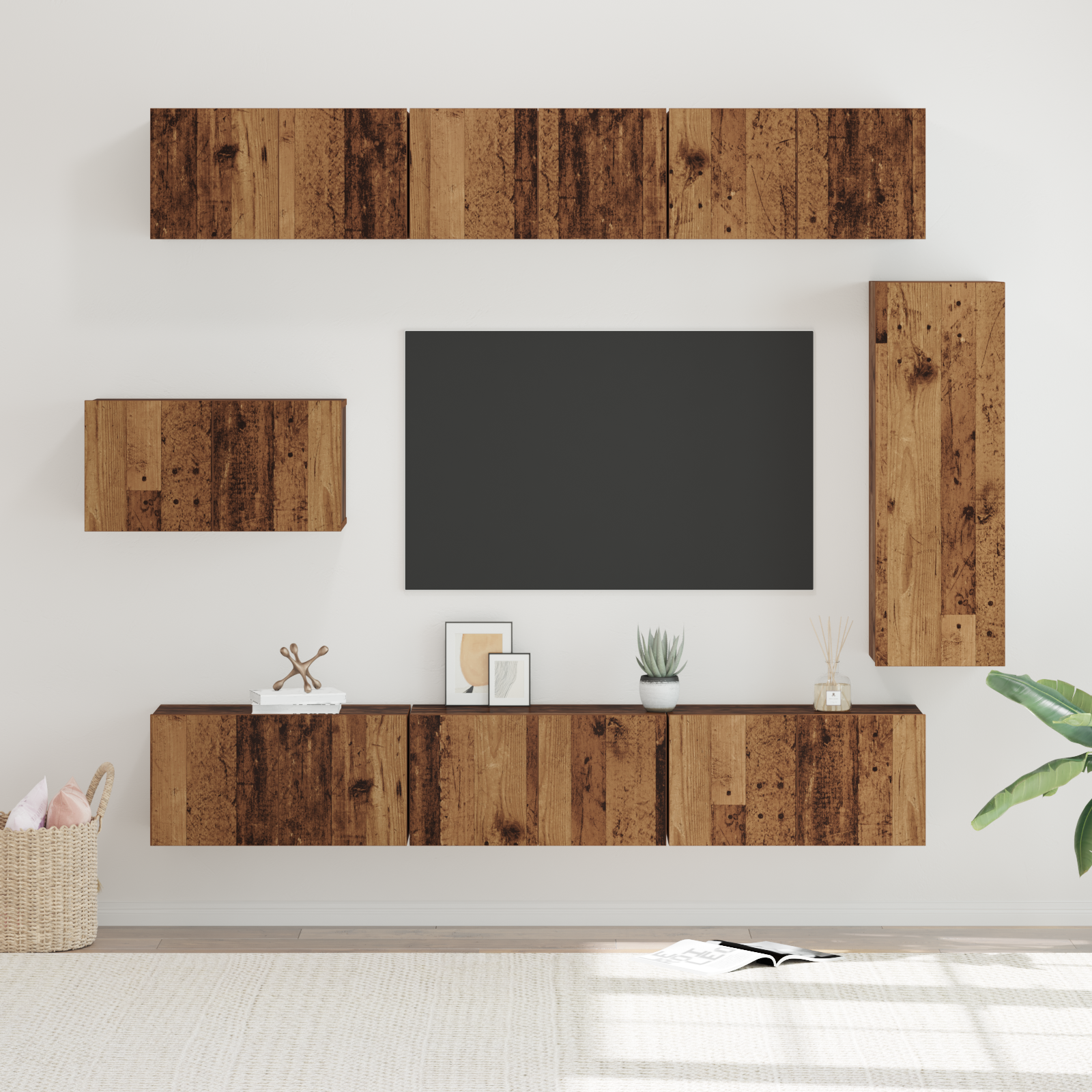 TV kabineto rinkinys 8 pcs Senas medis 30.5 x 30 x 90 cm
