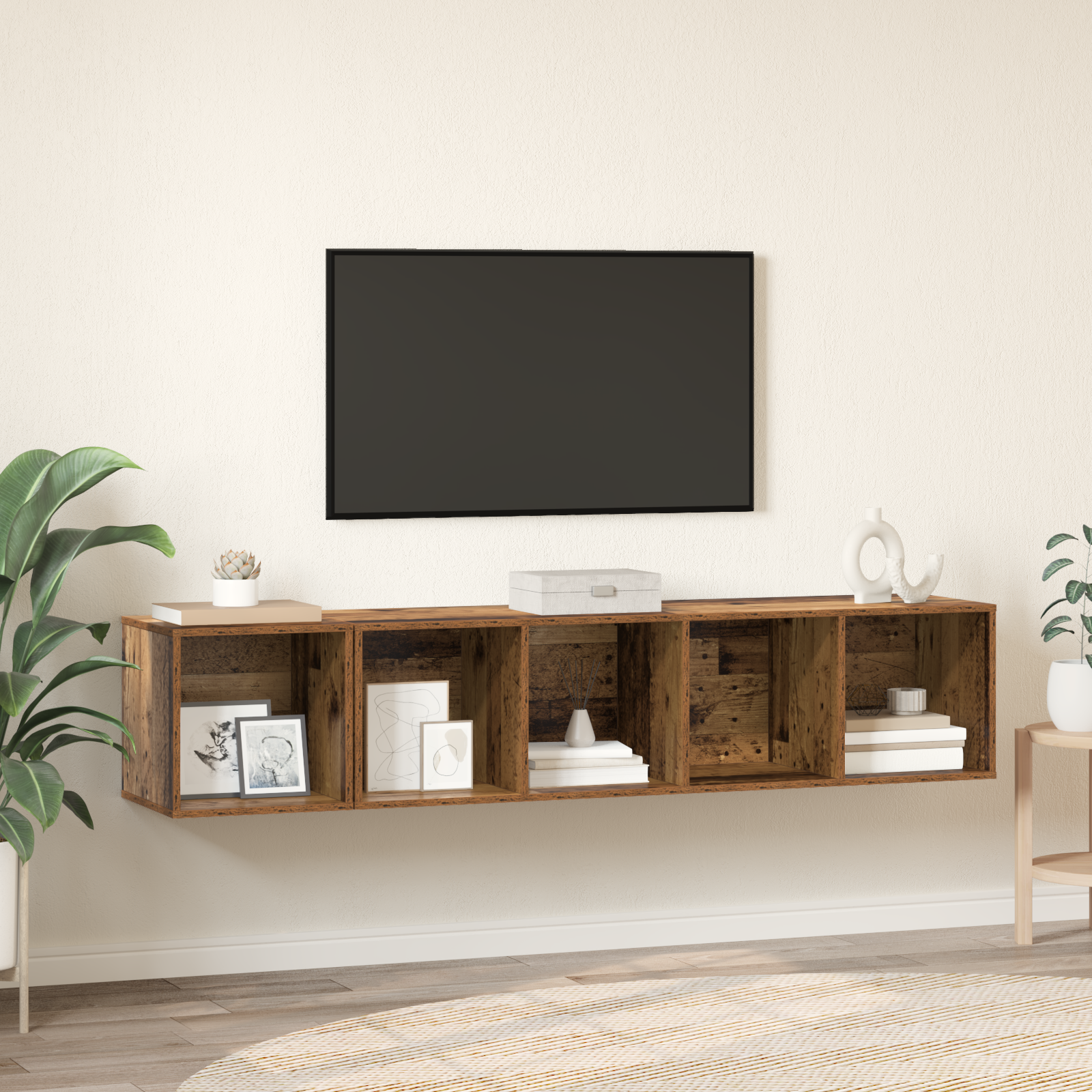 TV spintelės komplektas 2 pcs Sena mediena 37 x 37 x 142.5 cm